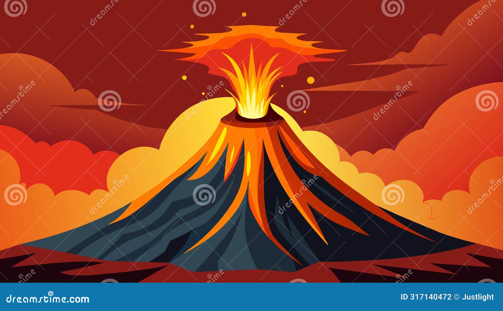 an erupting volcano spews molten lava into the sky izing the stoic acceptance of the destructive forces in nature