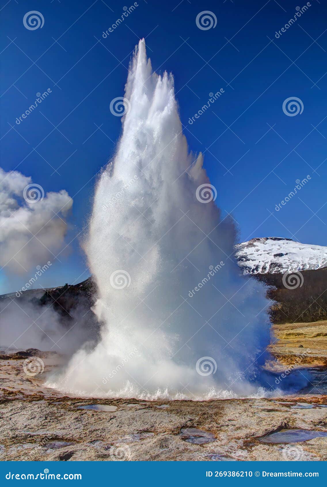 Eruption of a Geyser at Strokkur, Iceland Stock Photo Image of famous, outdoors 269386210