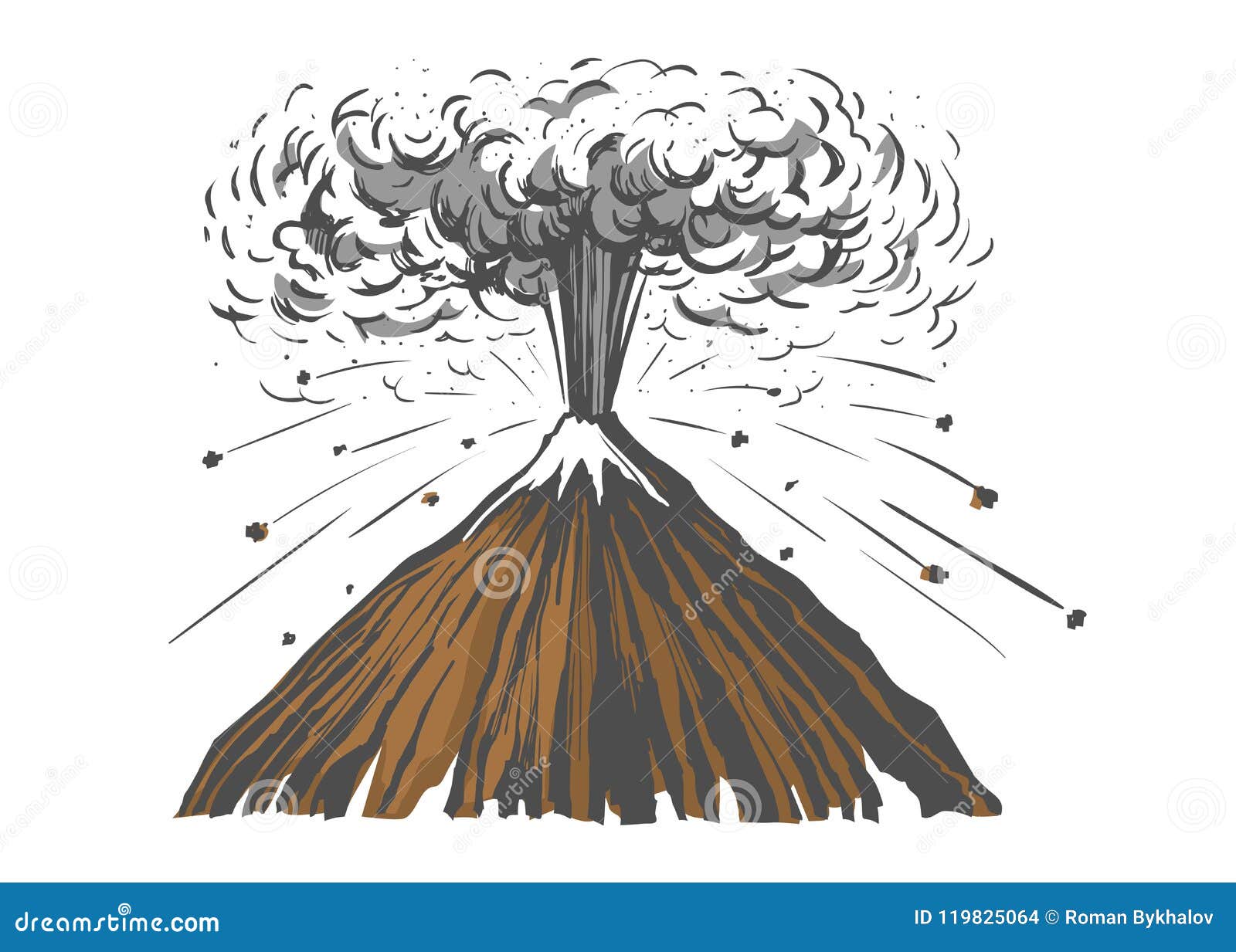 Hand Drawn Volcano Eruption Outline Sketch Stock Vector Royalty Free  1369229936  Shutterstock