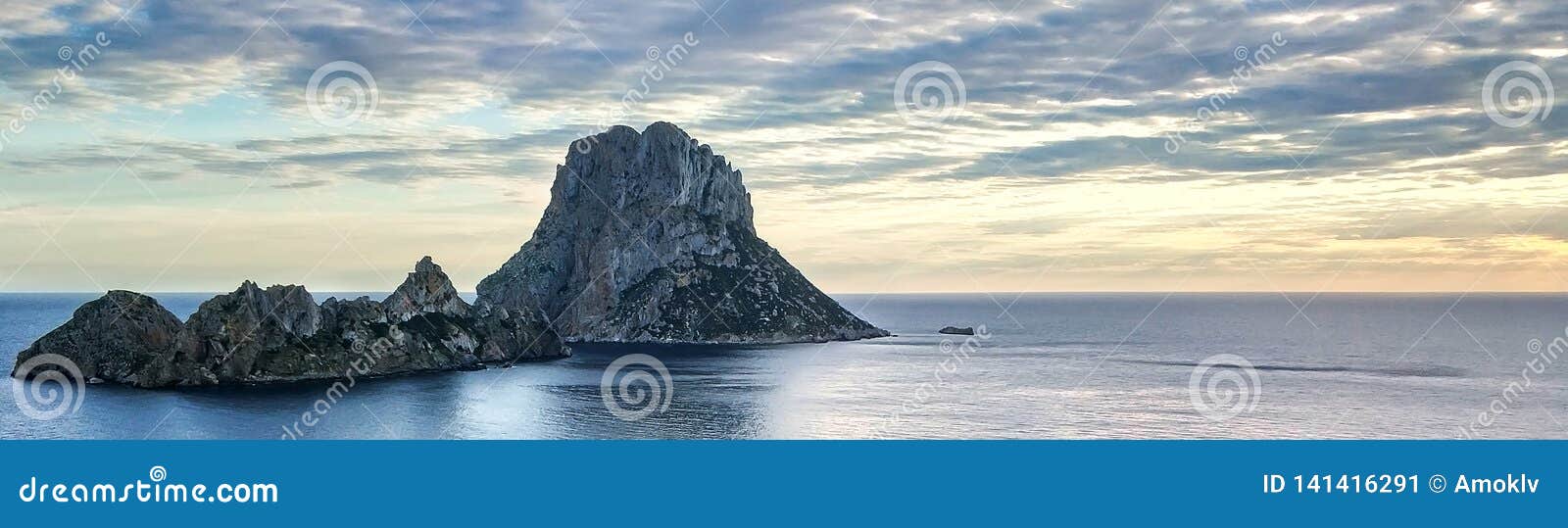 es vedra island at sunset. ibiza island, balearic islands. spain