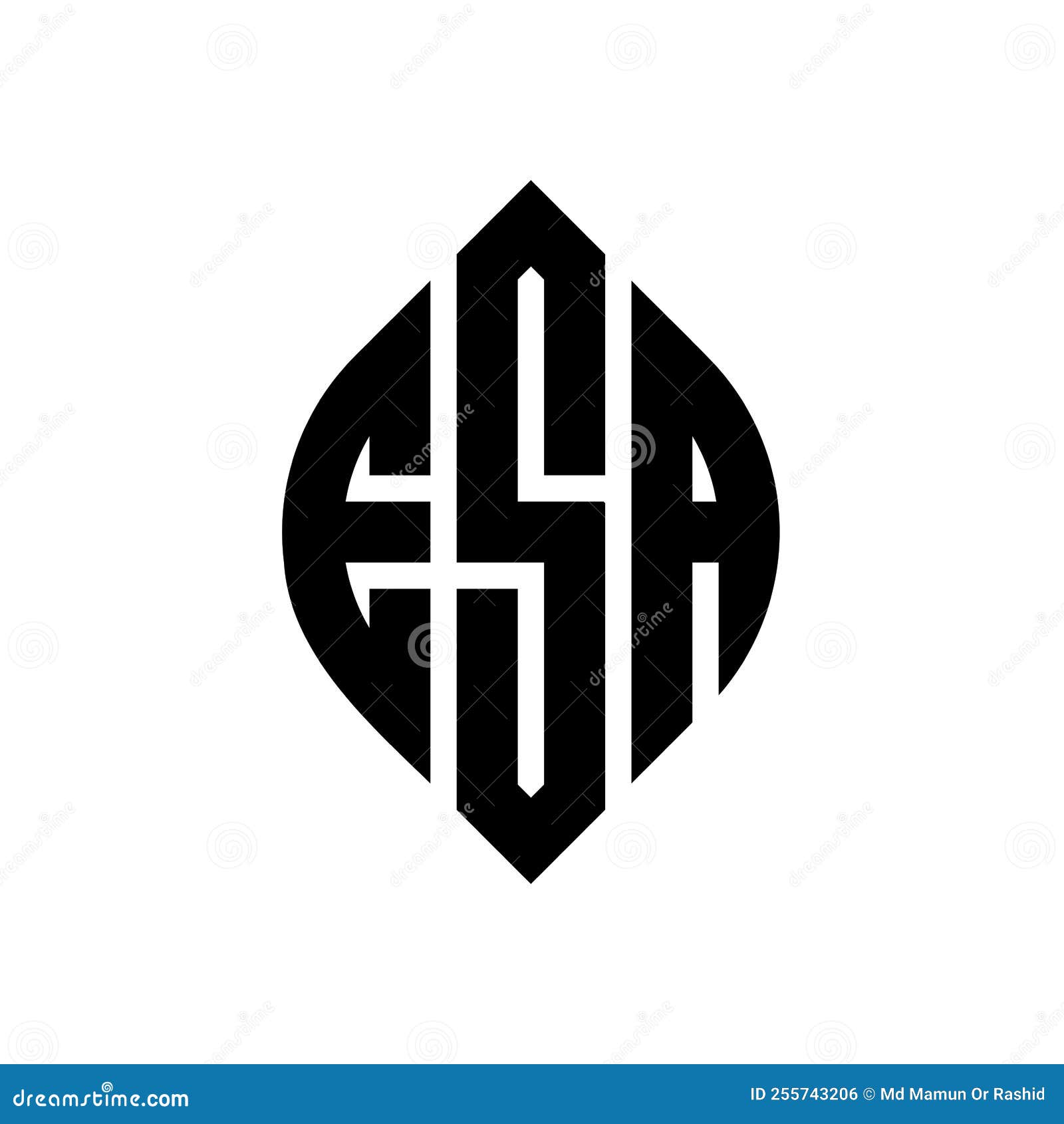 esa circle letter logo  with circle and ellipse . esa ellipse letters with typographic style. the three initials form a