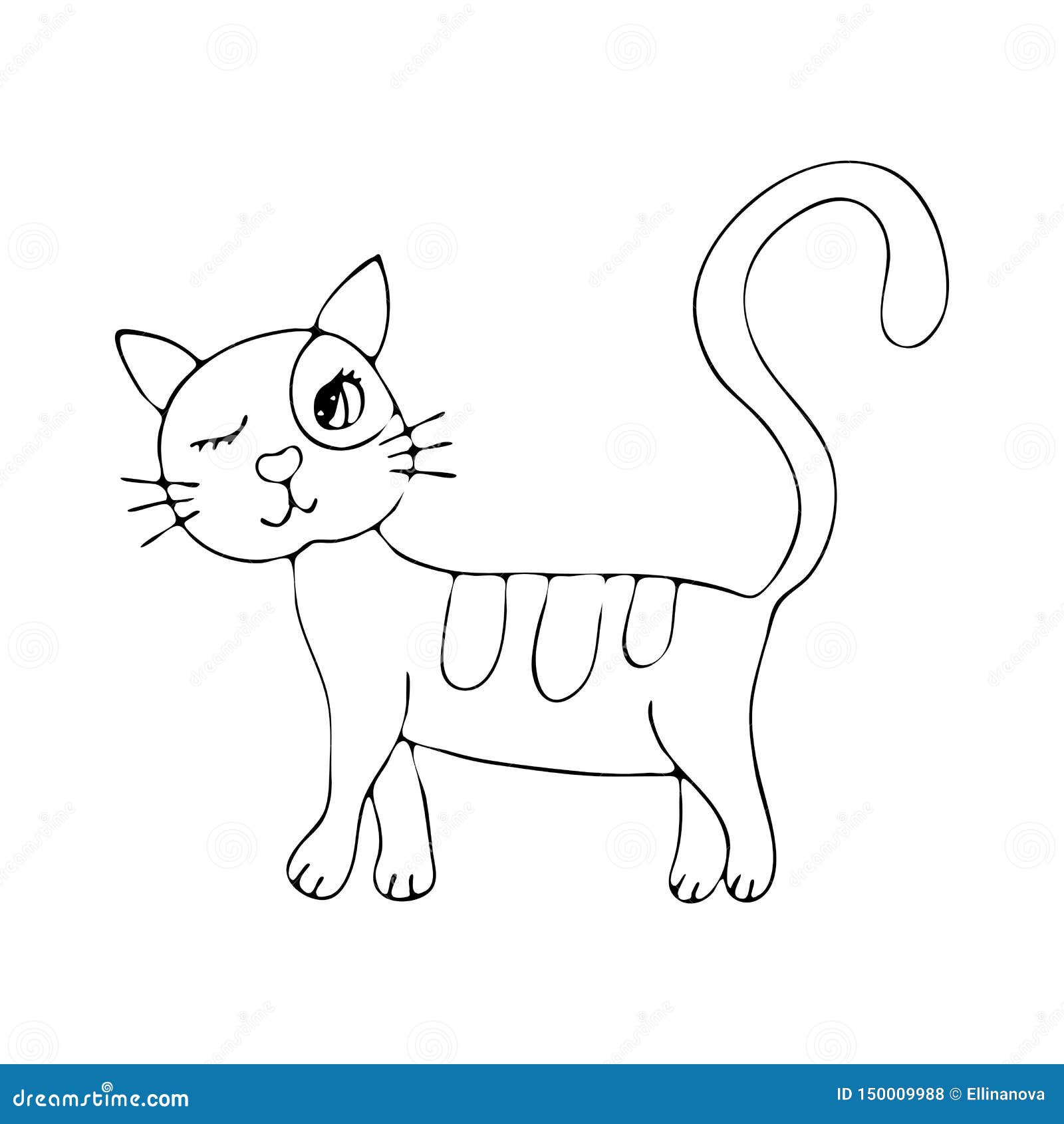 Esboço Da Página Da Coloração Do Gato Macio Dos Desenhos Animados Livro  Para Colorir Para Crianças Ilustração do Vetor - Ilustração de gatinho,  pintura: 73927272