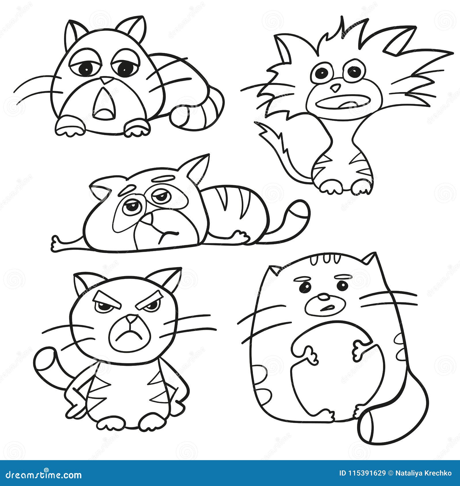 Esboço Da Página Da Coloração Do Gato Macio Dos Desenhos Animados Livro  Para Colorir Para Crianças Ilustração do Vetor - Ilustração de gatinho,  pintura: 73927272