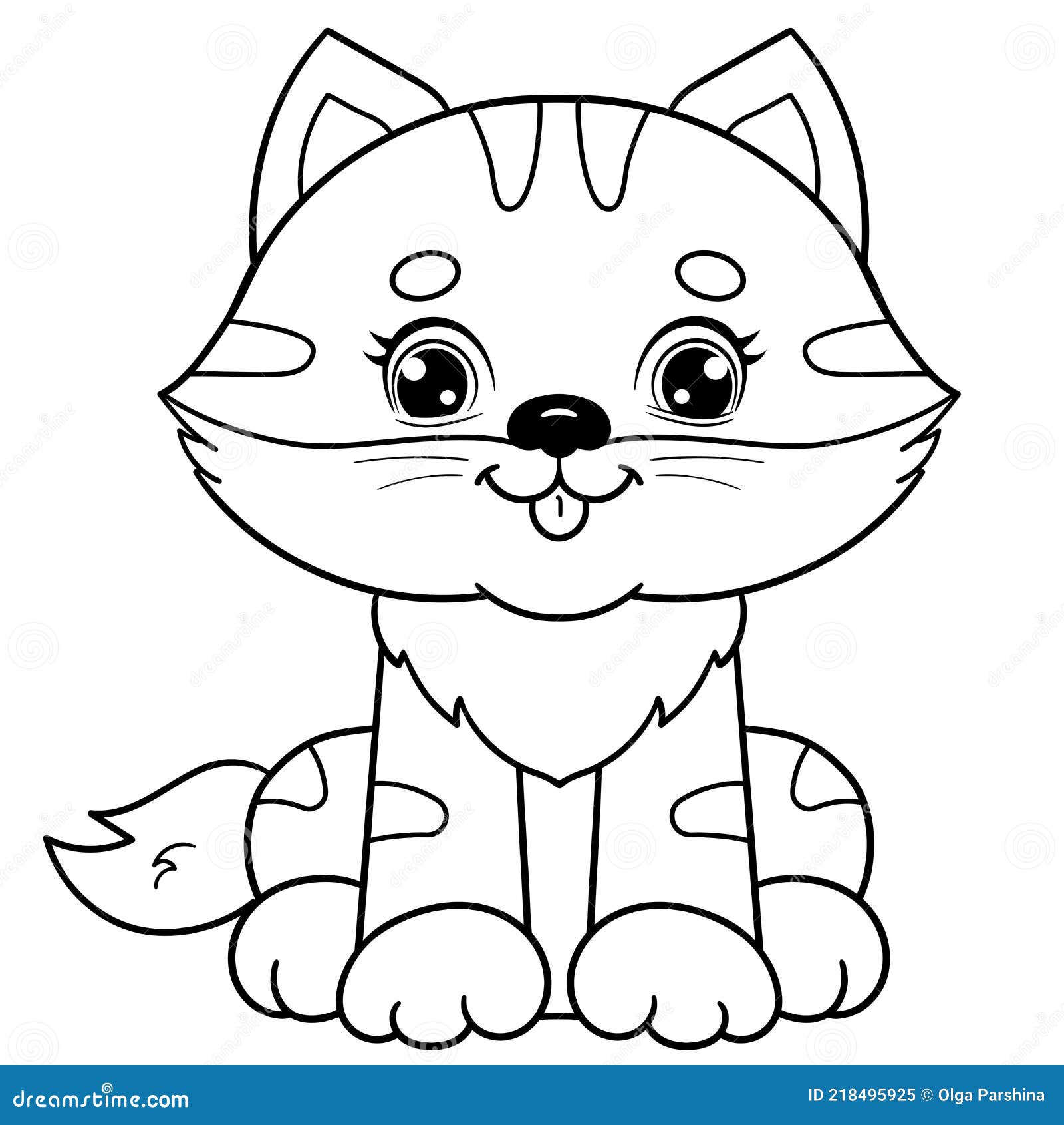 Esboço Da Página Da Coloração Do Gato Macio Dos Desenhos Animados Livro  Para Colorir Para Crianças Ilustração do Vetor - Ilustração de gatinho,  pintura: 73927272