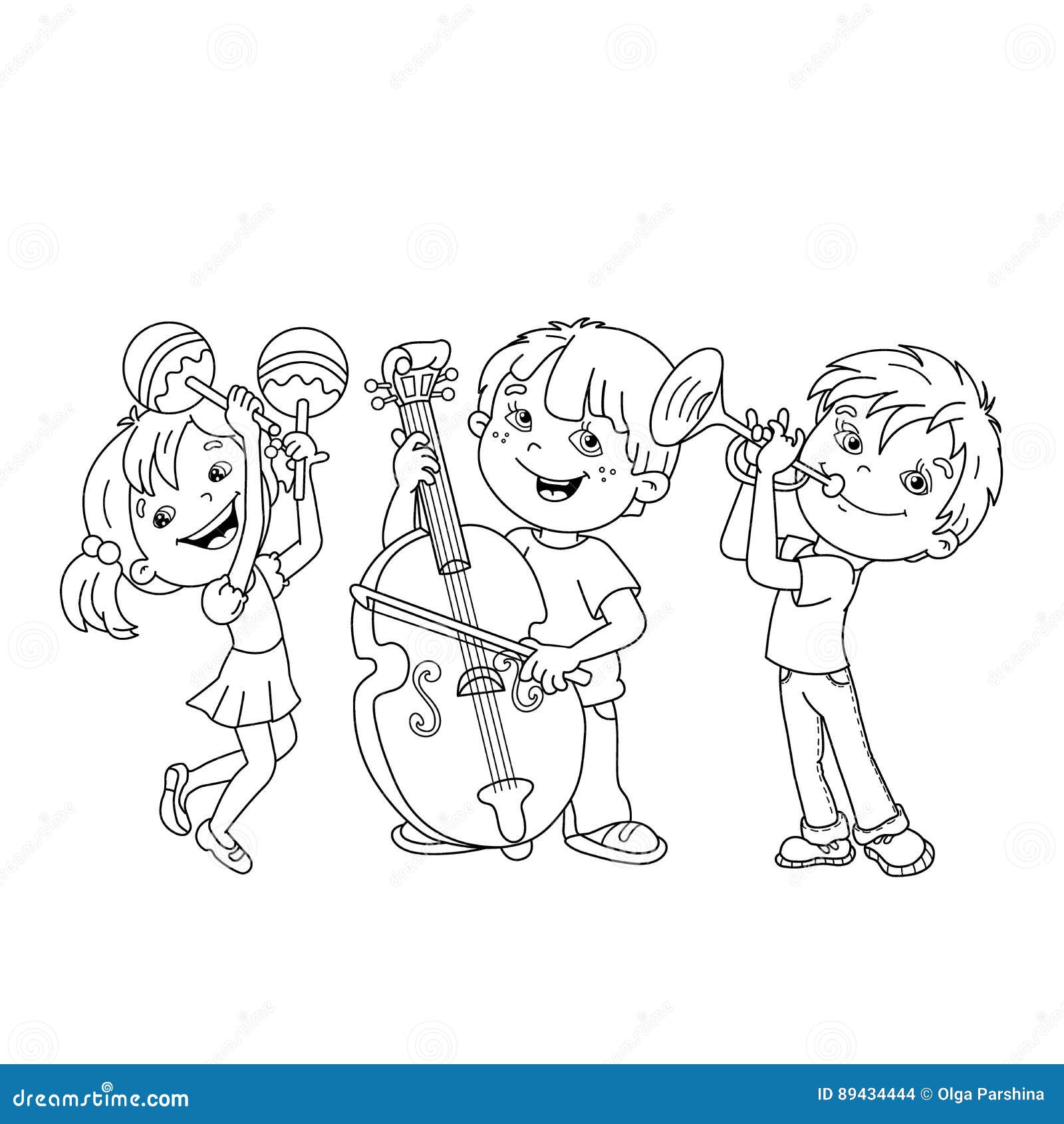 Jogo de educação para crianças para colorir folha de trabalho para  impressão de apito de instrumento de música de desenho animado