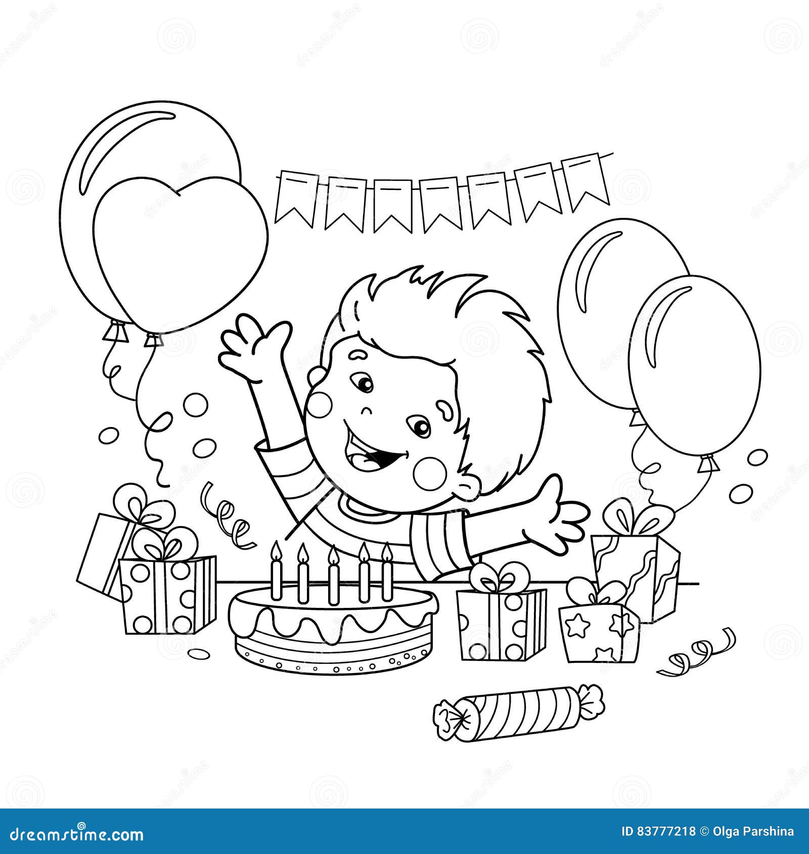 Desenhos para colorir de desenho de um bolo de aniversário para colorir  