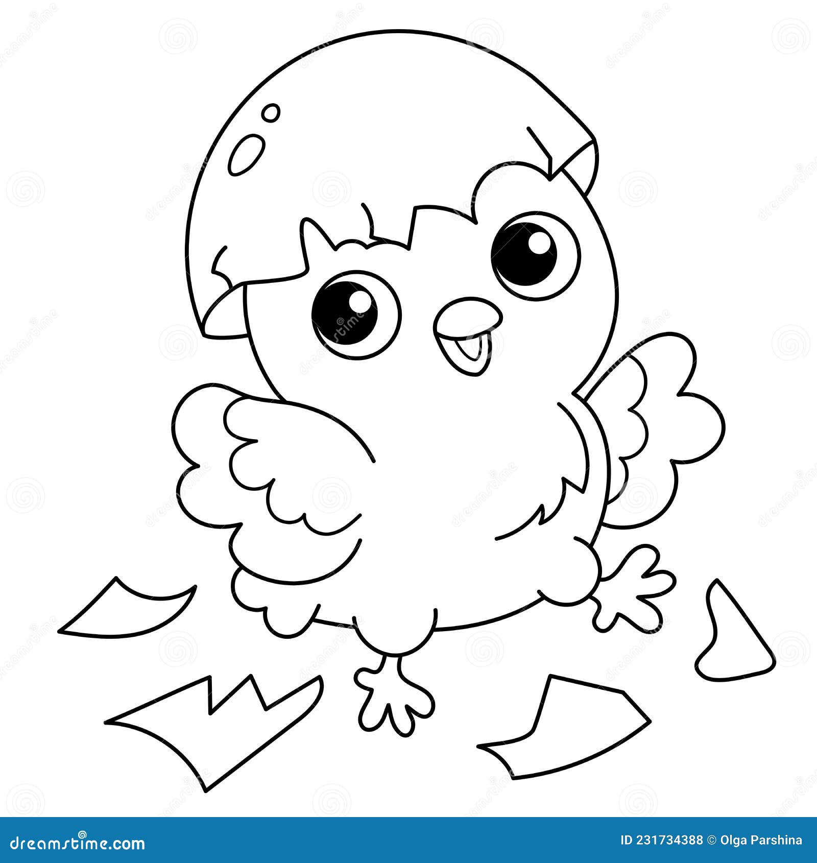 Desenho de desenhos animados galinha ou galinha com ovo. Animais de quinta.  Livro para colorir para crianças . vetor(es) de stock de ©Oleon17 324965948