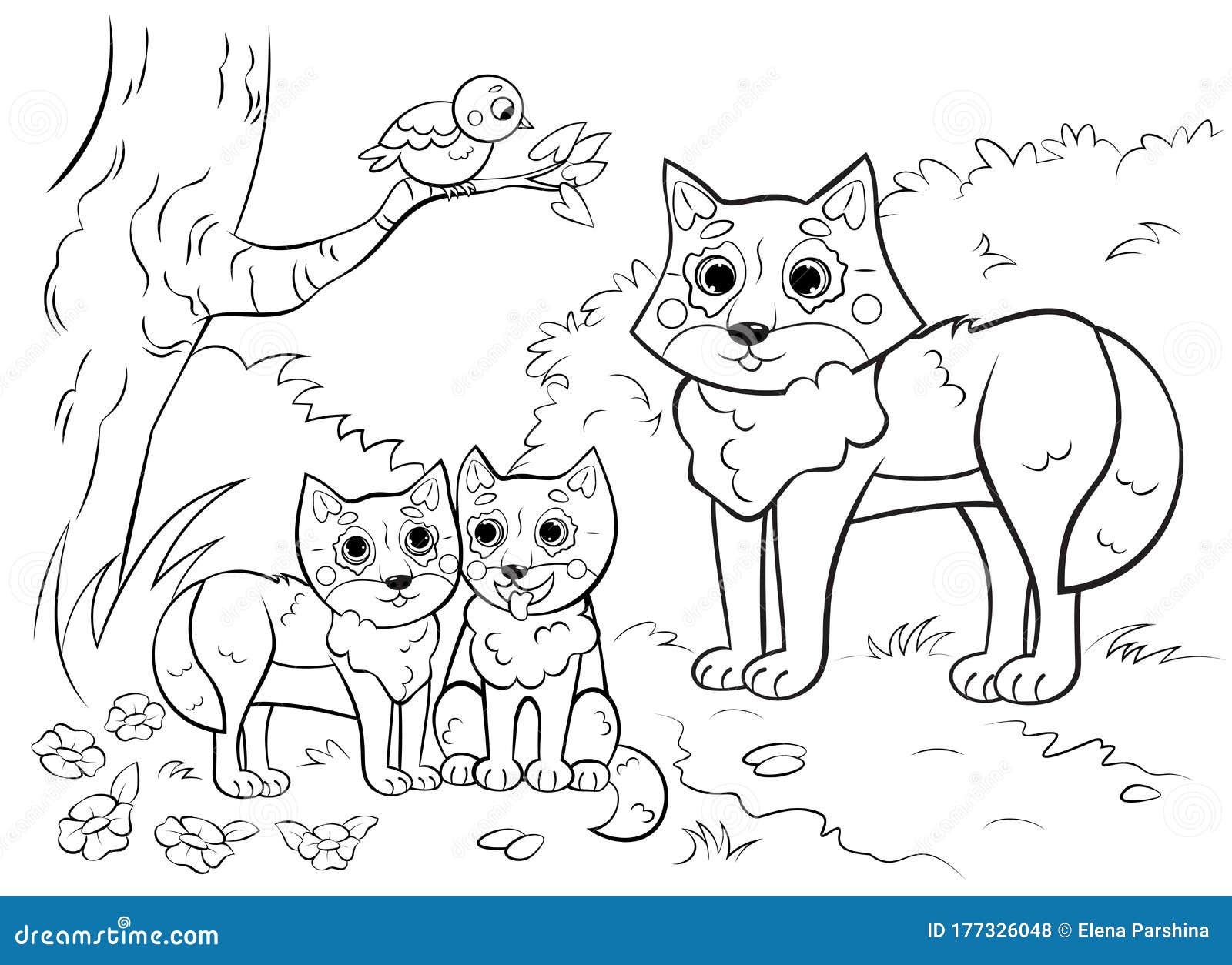 Desenhos para colorir de desenho de uma família cachorro para colorir  