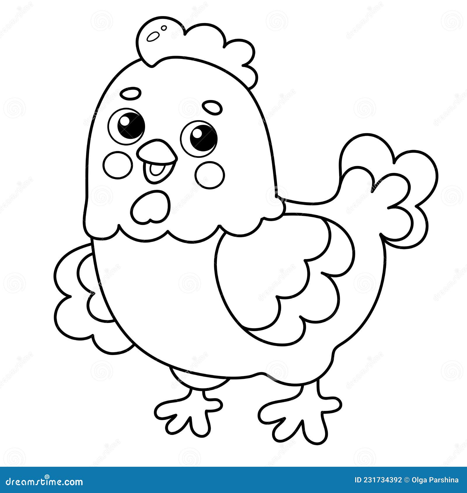 Desenho animado animal de galinha ilustração para crianças imagem