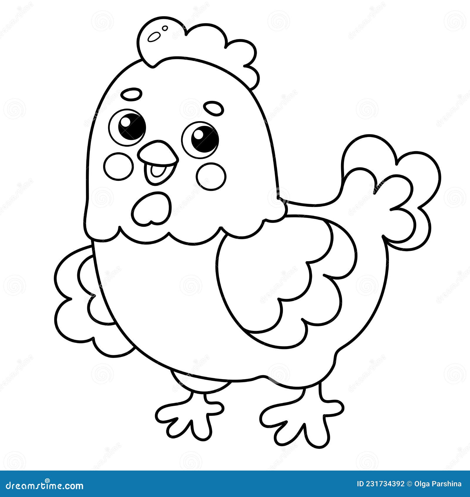 Vetores de Simples Desenho Infantil De Frango Pássarogalinha