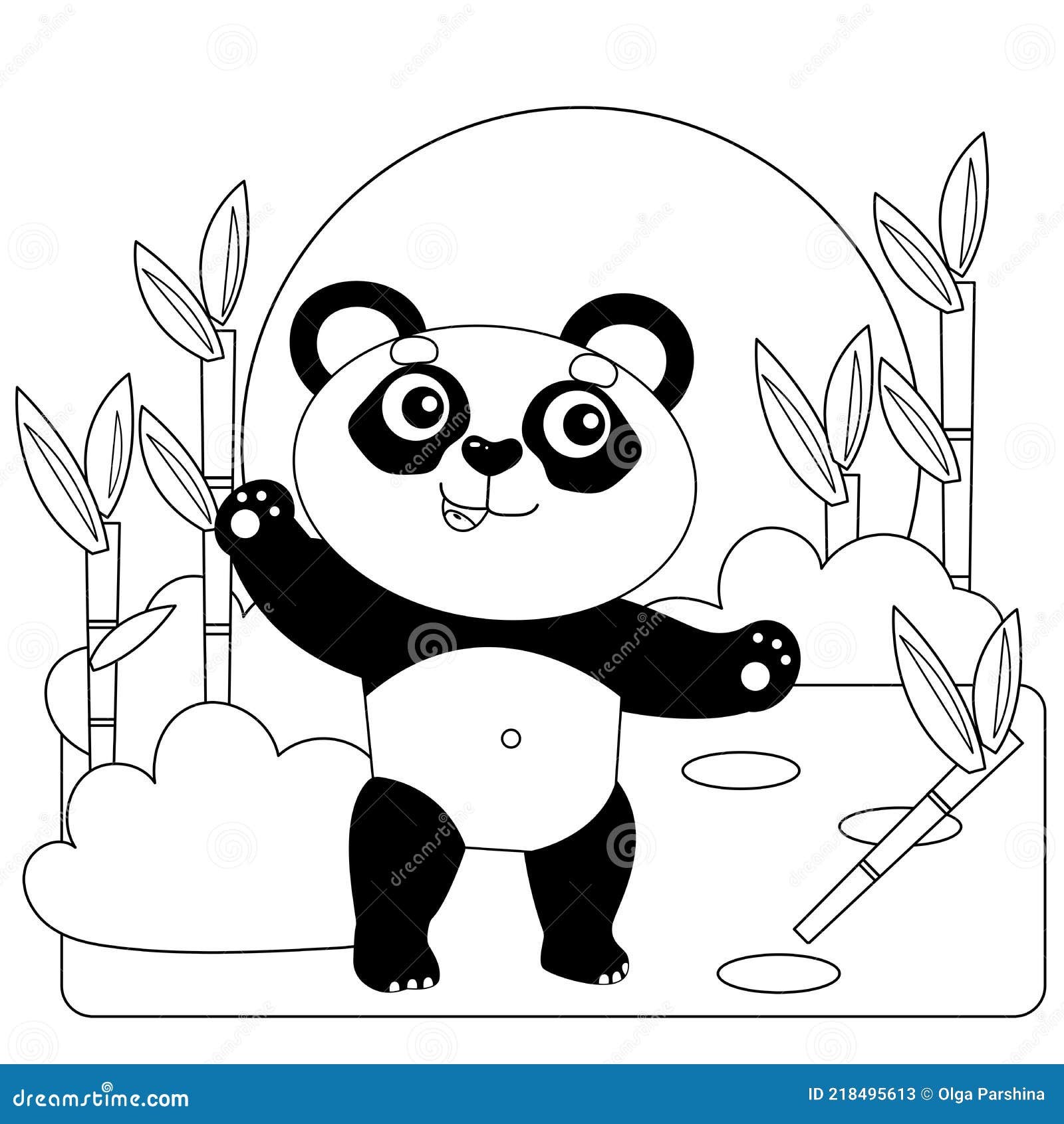 Página para colorir de panda para ilustração de esboço de vetor de crianças