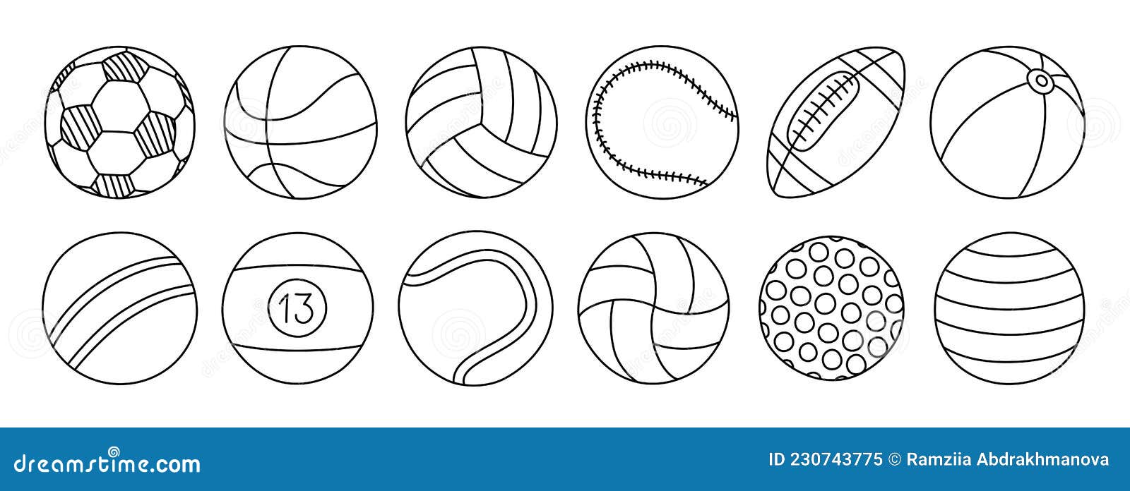 ícone de desenho de bola de basquete, ilustração de contorno