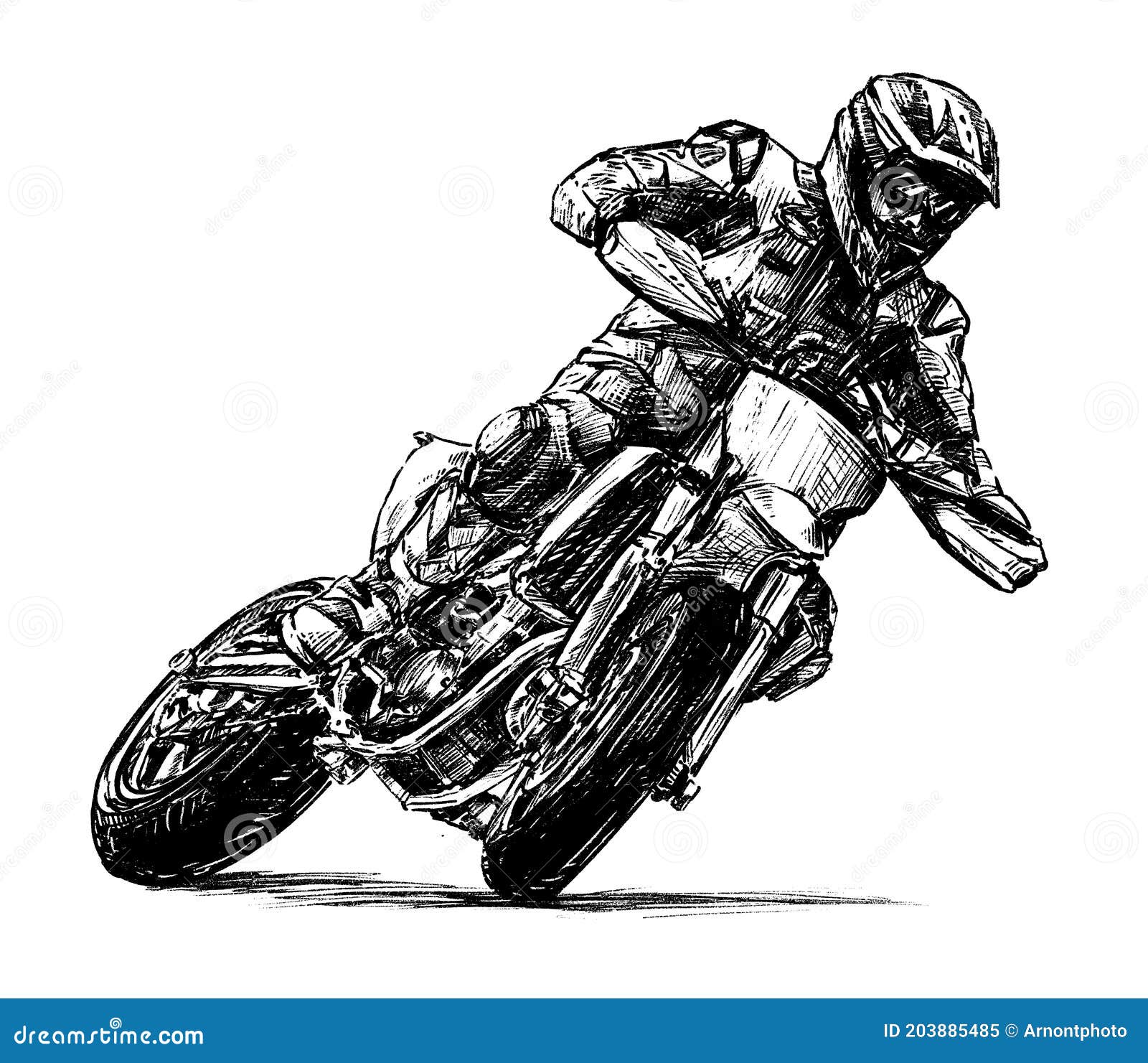 Esboço De Mão De Corrida De Motocicletas Ilustração do Vetor