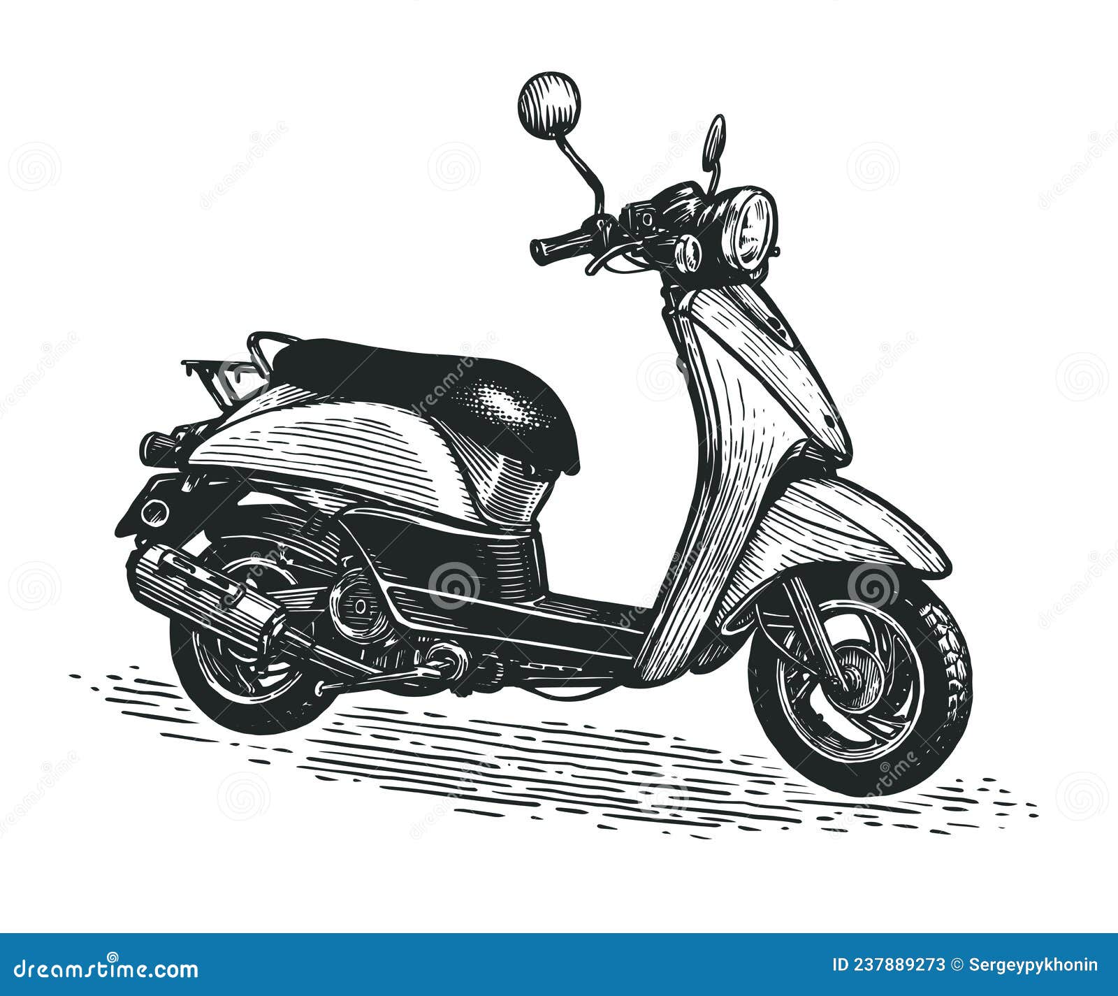 Esboço de desenho de moto de turismo