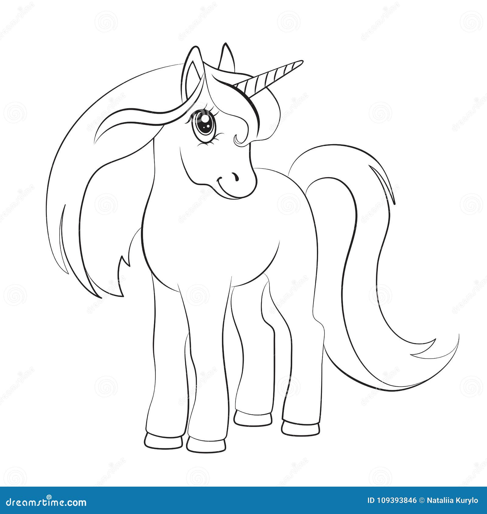 Desenho de Meninas e Unicorn Kawaii para Colorir - Colorir.com