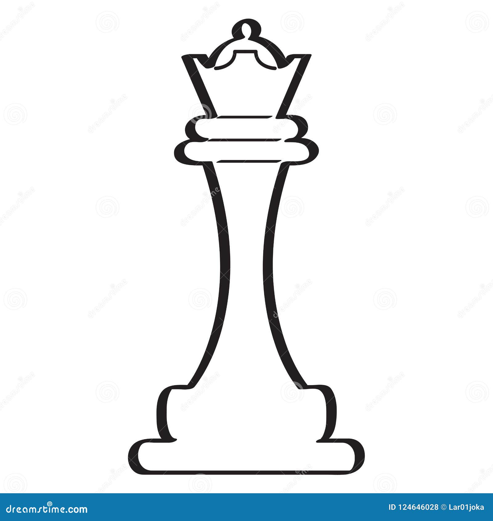Vector único esboço ilustração xadrez rainha figura
