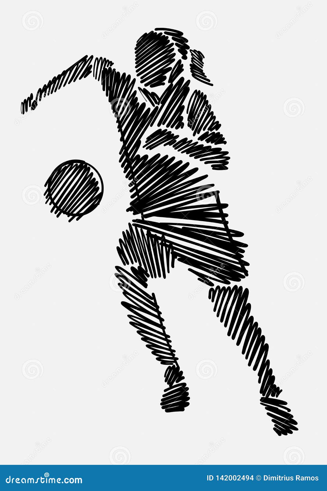 Esboço Do Desenho Da Mulher Que Mostra a Concessão Fêmea No Jogo De Futebol  Ilustração do Vetor - Ilustração de entretenimento, esfera: 142002494