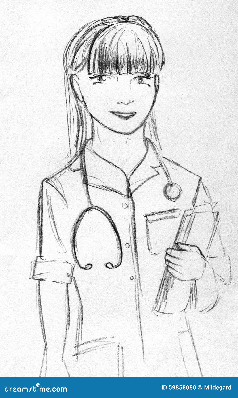 Como desenhar uma enfermeira passo a passo um lápis - desenho para