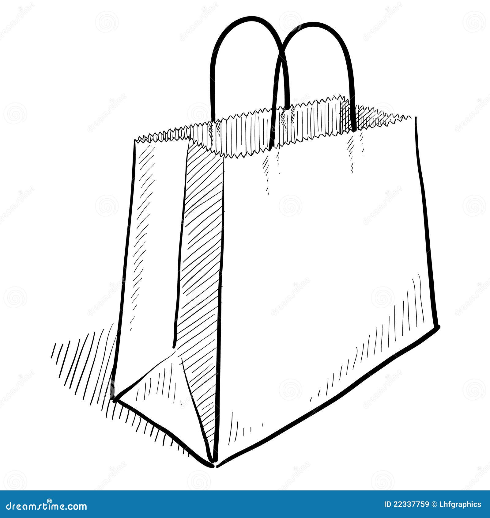 Esboço do saco de compra ilustração do vetor. Ilustração de cesta