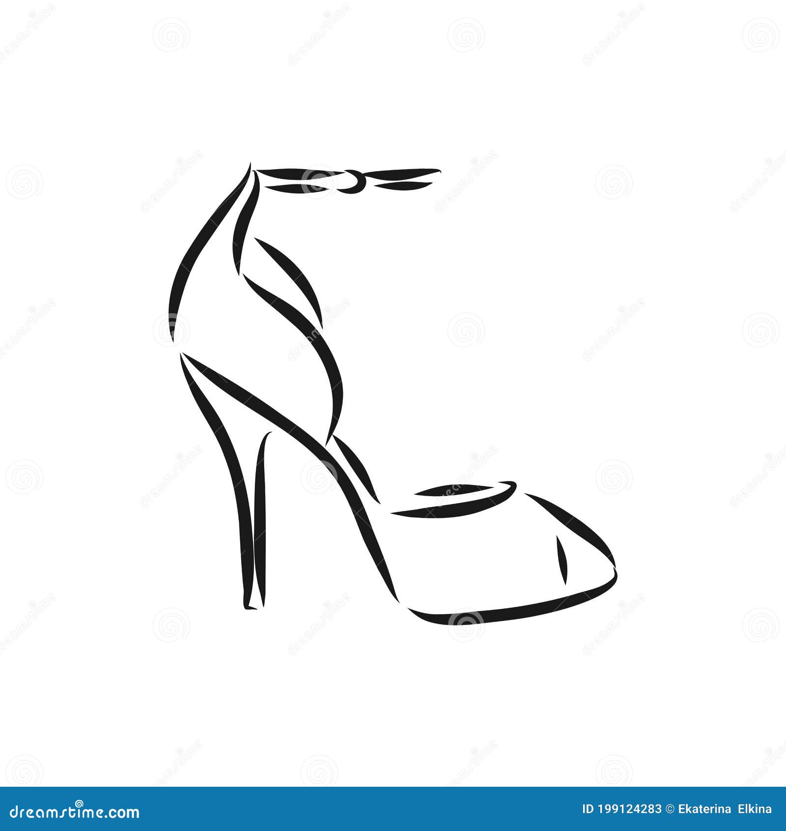 Escáner Vectorial De La Mujer, Zapato De Mujer, Dibujo Vectorial Stock de  ilustración - Ilustración de aislado, zapato: 199124283
