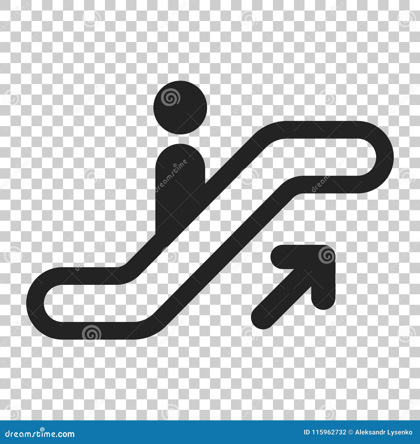 escalator elevator icon.   on  transparent background. business concept escalator pictogram.
