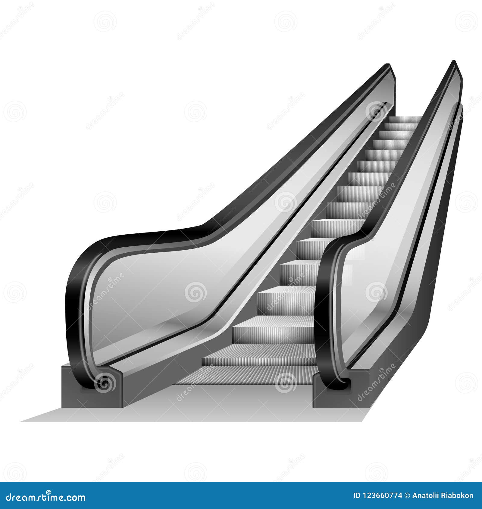 Download Escalator Elevator Mockup, Realistic Style Stock ...