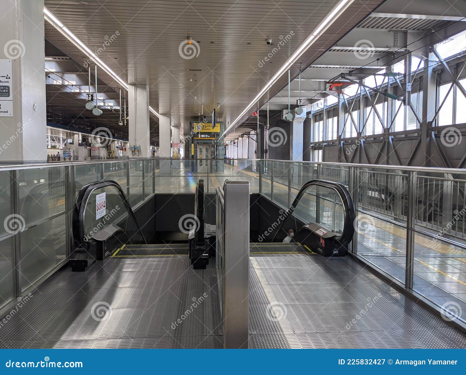 Escalator in a Japanese Railroad Station Stock Image - Image of subway ...