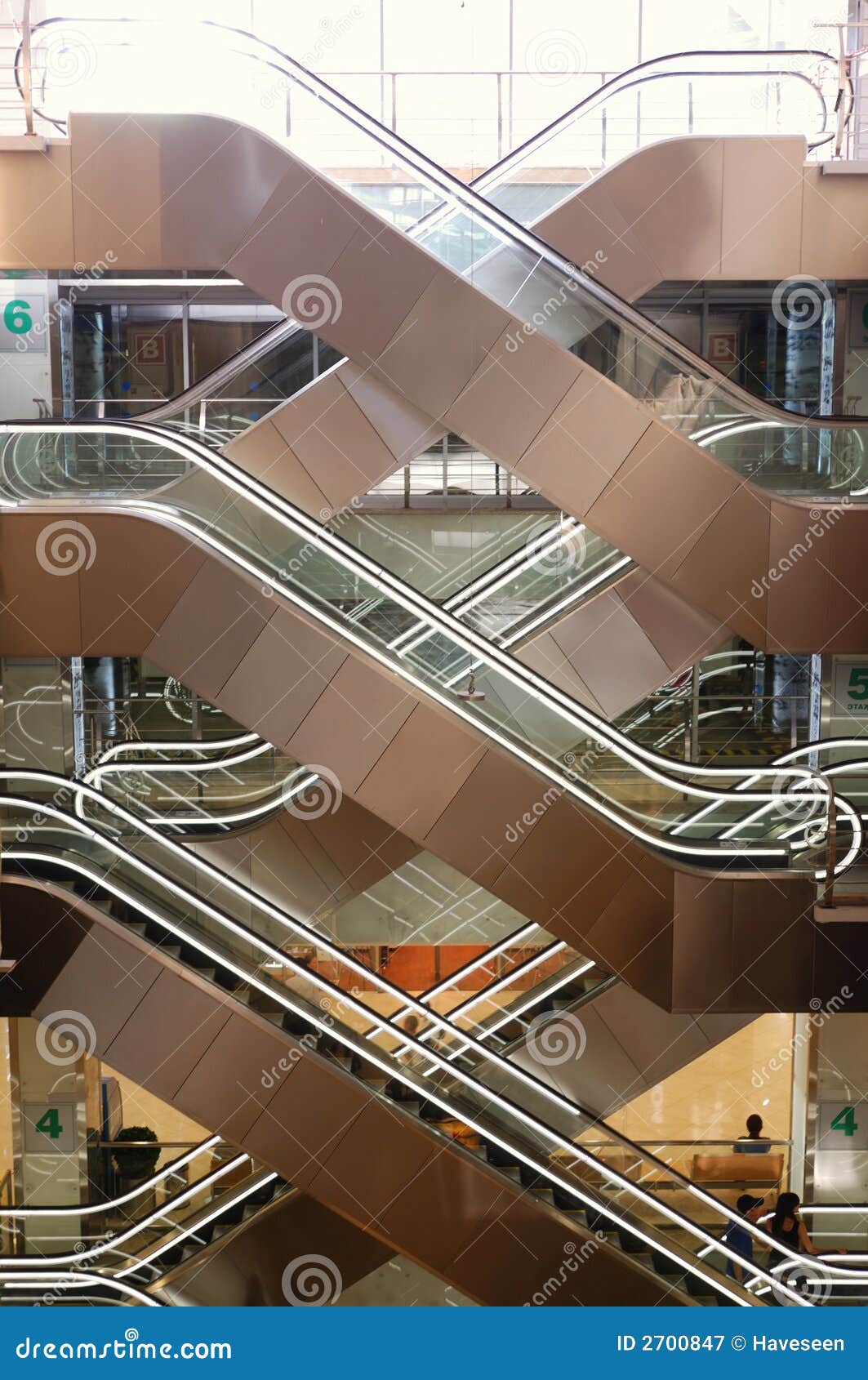 Escalators at the mall stock image. Image of urban, people - 2700847