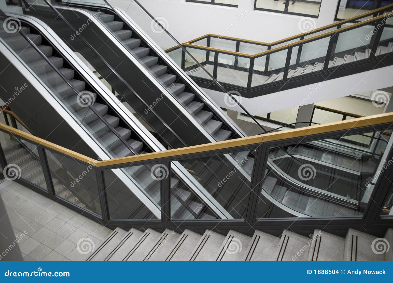 escalators and stairs