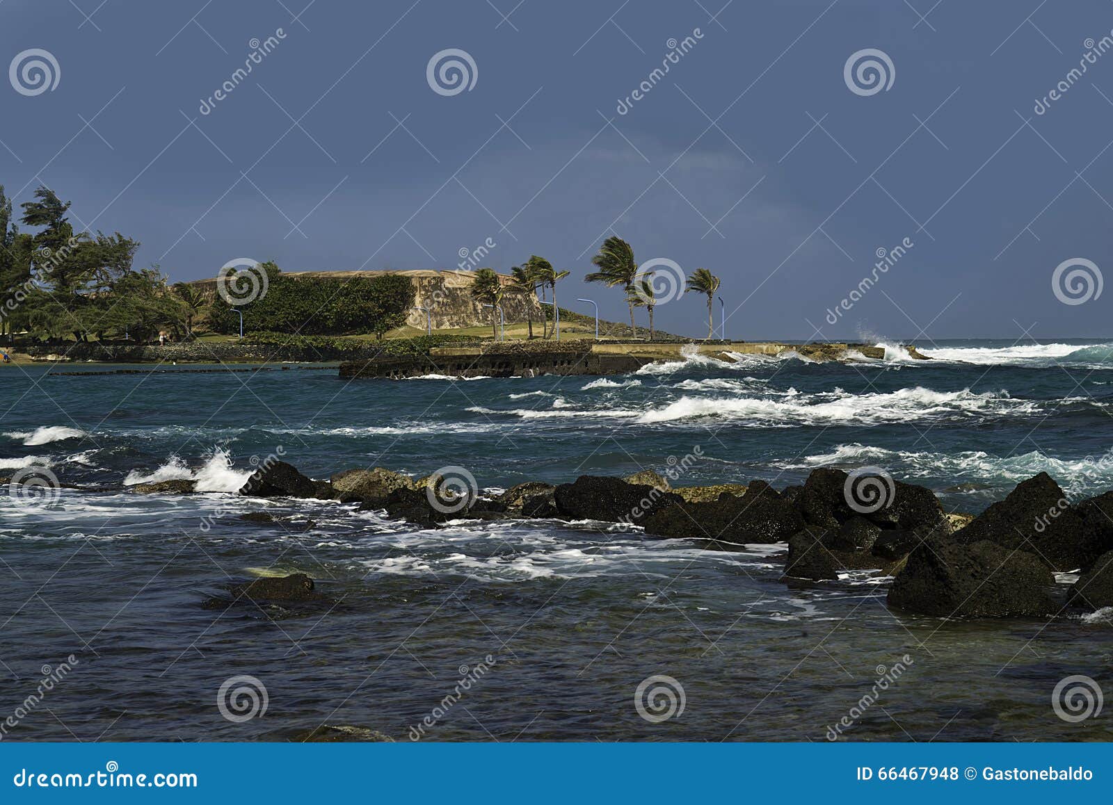 escambron battery from caribe hilton, san juan, puerto rico