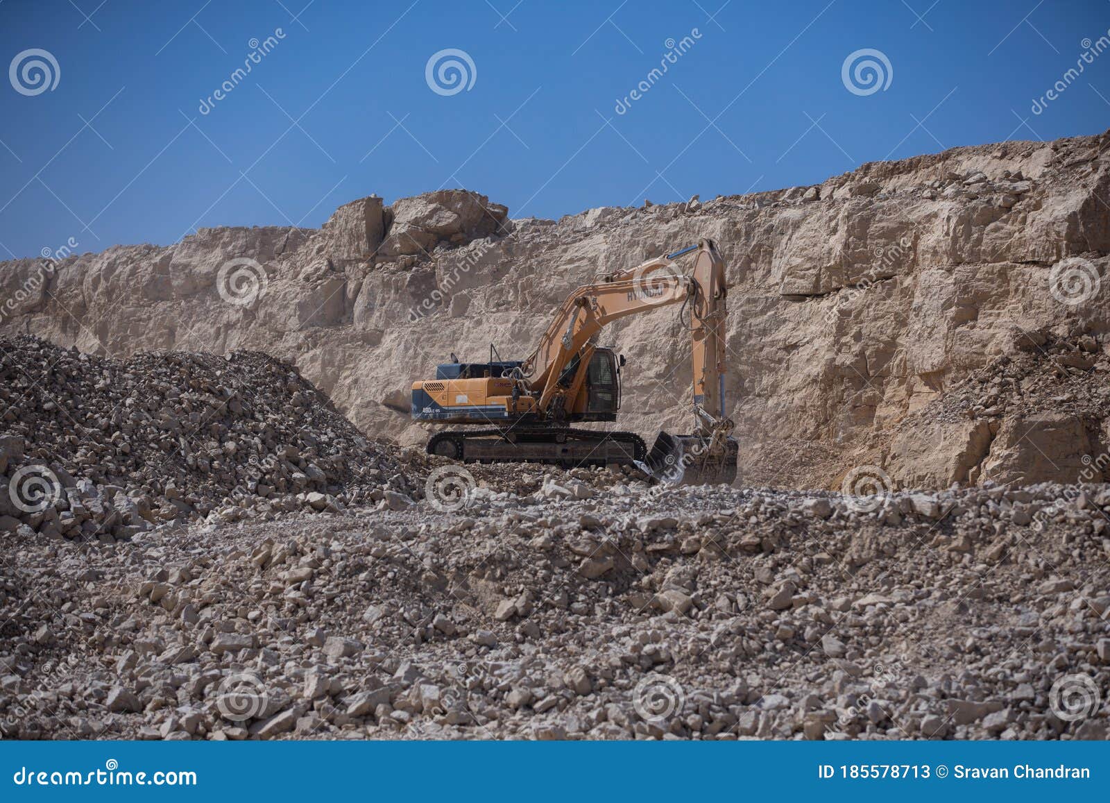 escavators working in the quarry area