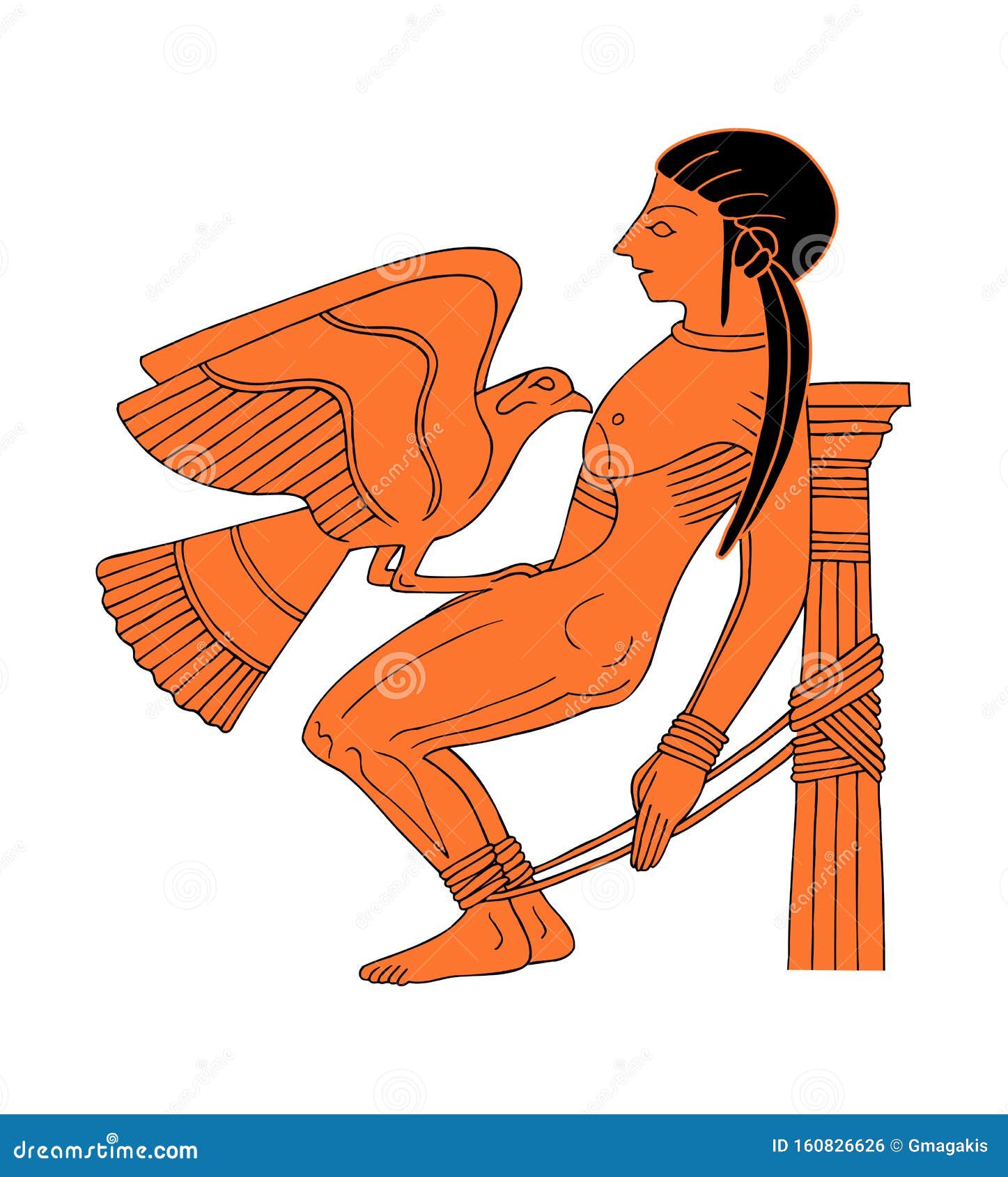 Escena De Tortura En Prometheus Stock de ilustración - Ilustración de  antiguo, tinta: 160826626