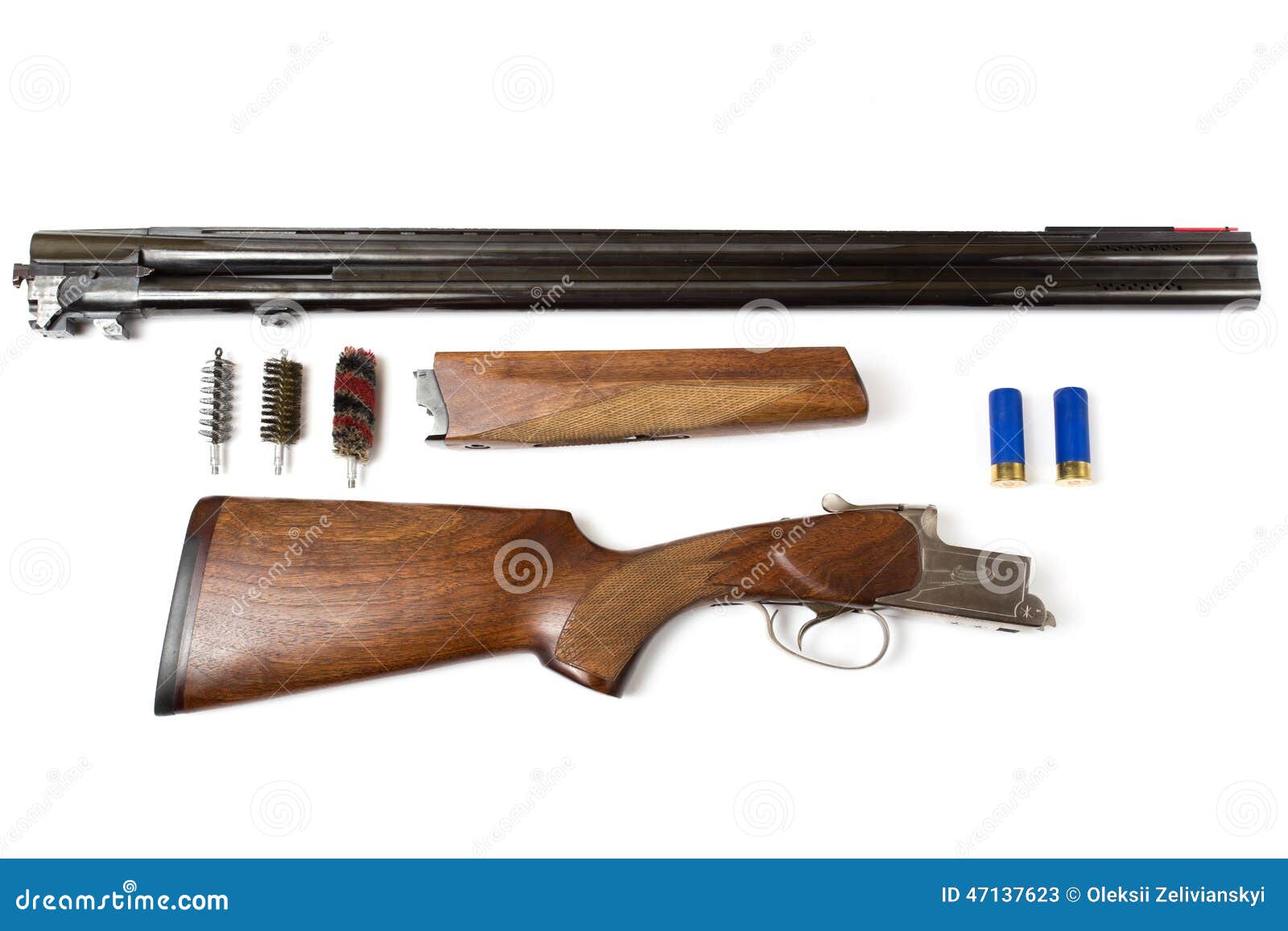 Vintage doble Barreled escopeta de caza desde 1900 aislado sobre