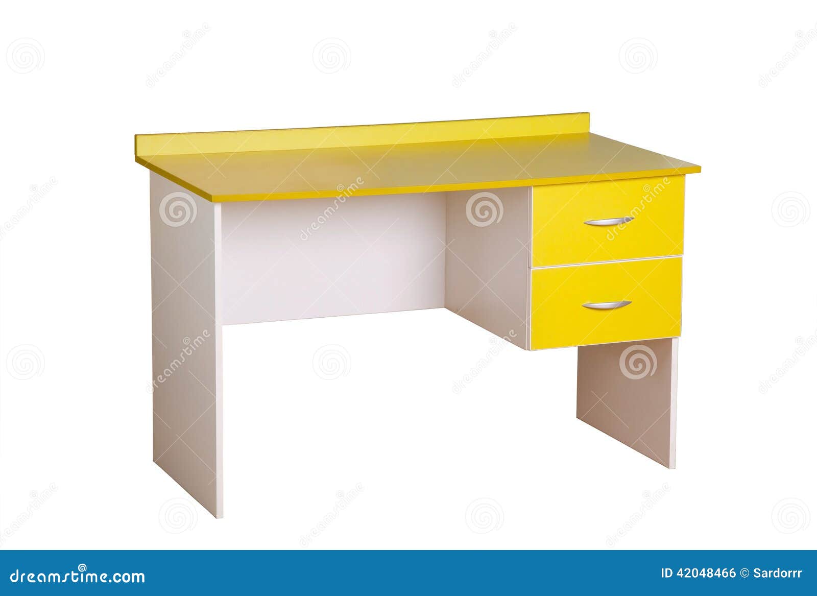 Escritorio Amarillo Del Estudio Foto de archivo Imagen de escritorio