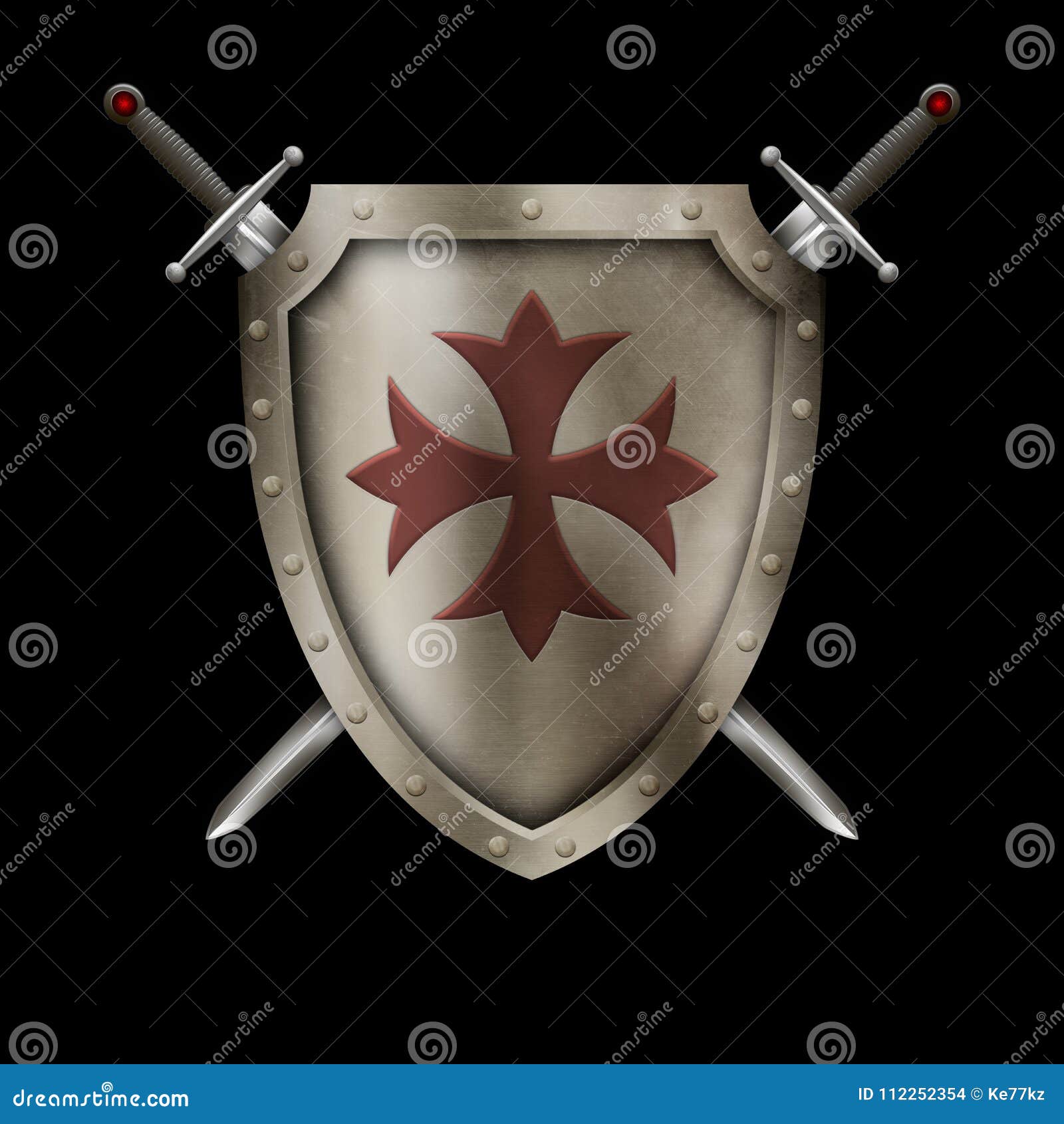 Escudo Antiguo Con Dos Espadas Y ilustración - Ilustración de muestra, arma: 112252354