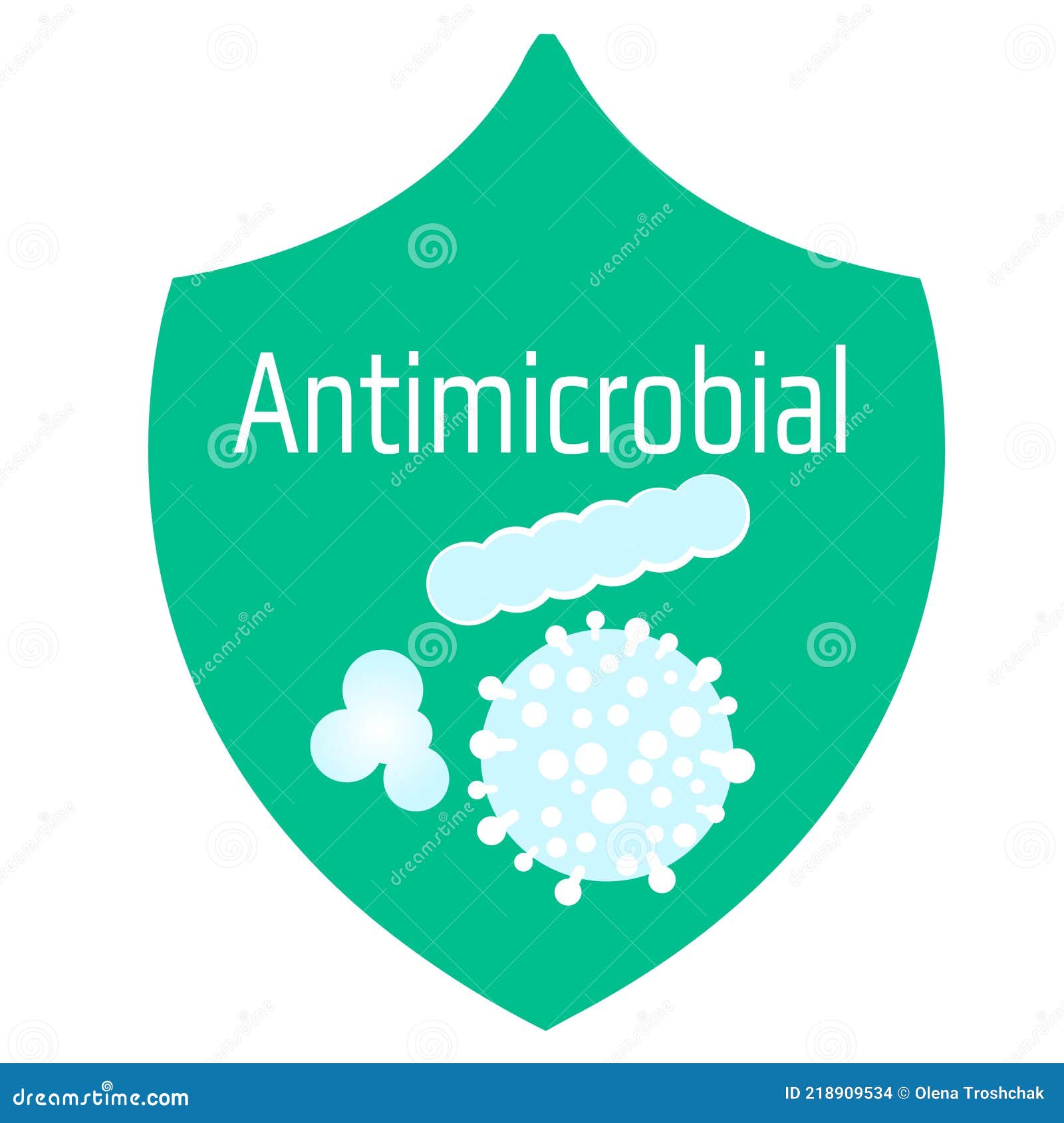 Escudo antimicrobiano vector icono virus concepto de protección. Antimicrobiano escudo signo antimicrobiano escudo vector ilustración sobre un fondo blanco aislado