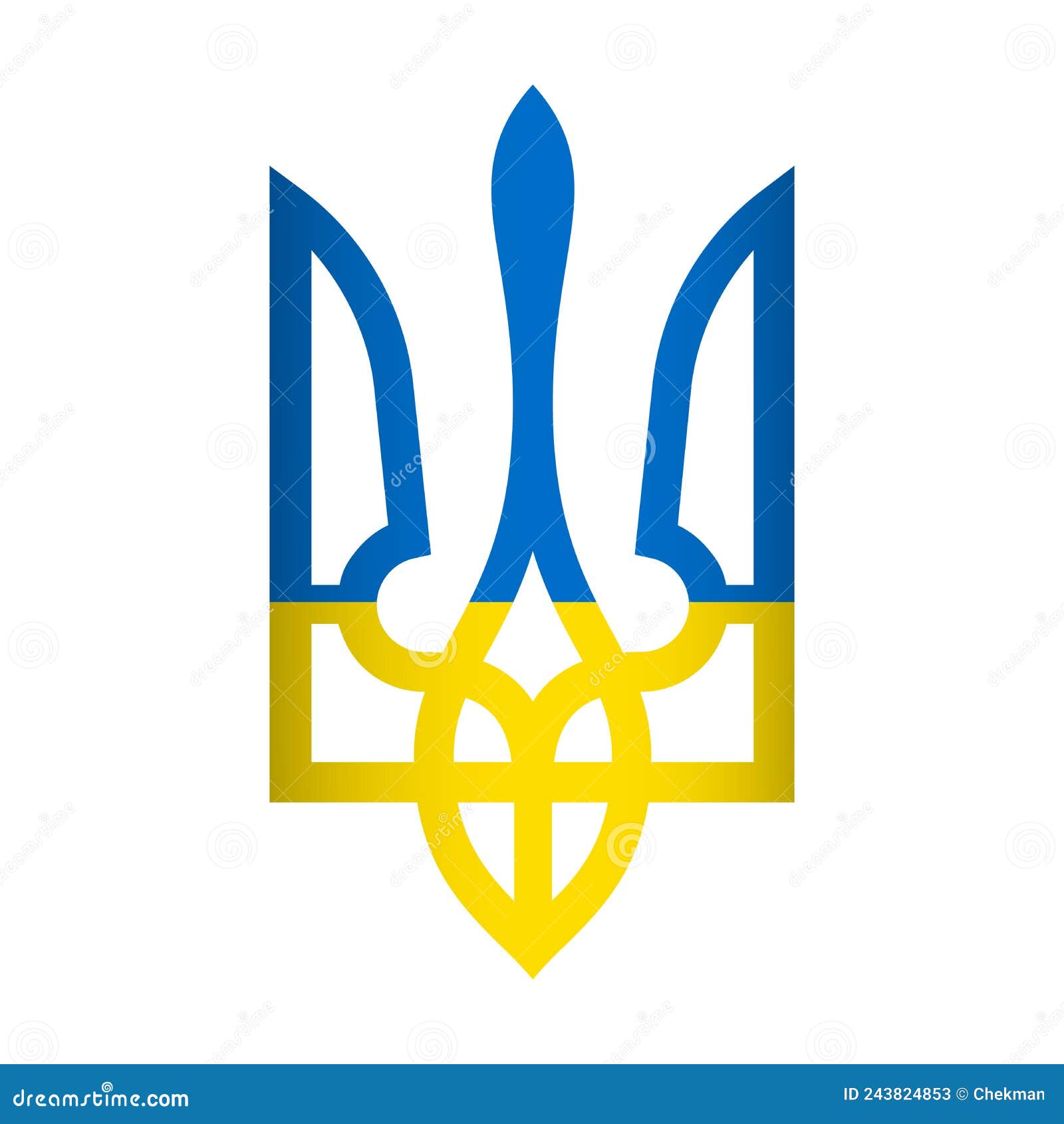 Escudo Da Ucrânia. Símbolo Nacional Ucraniano. ícone De Tendência  Ilustração do Vetor - Ilustração de tridente, isolado: 243824853