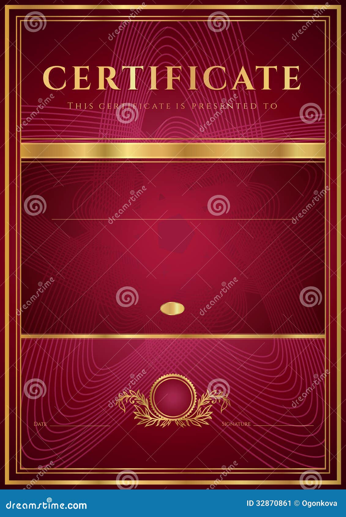 Certificado Vermelho Escuro, Modelo De Diploma Ilustração do Vetor -  Ilustração de dourado, beira: 32870861, image size:1131x1690