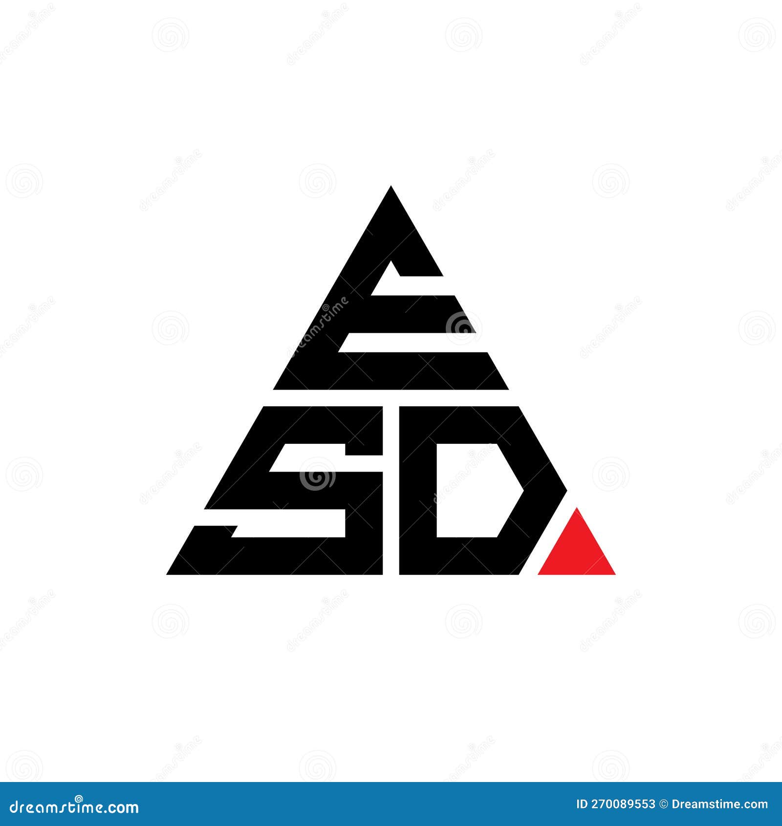 esd triangle letter logo  with triangle . esd triangle logo  monogram. esd triangle  logo template with red