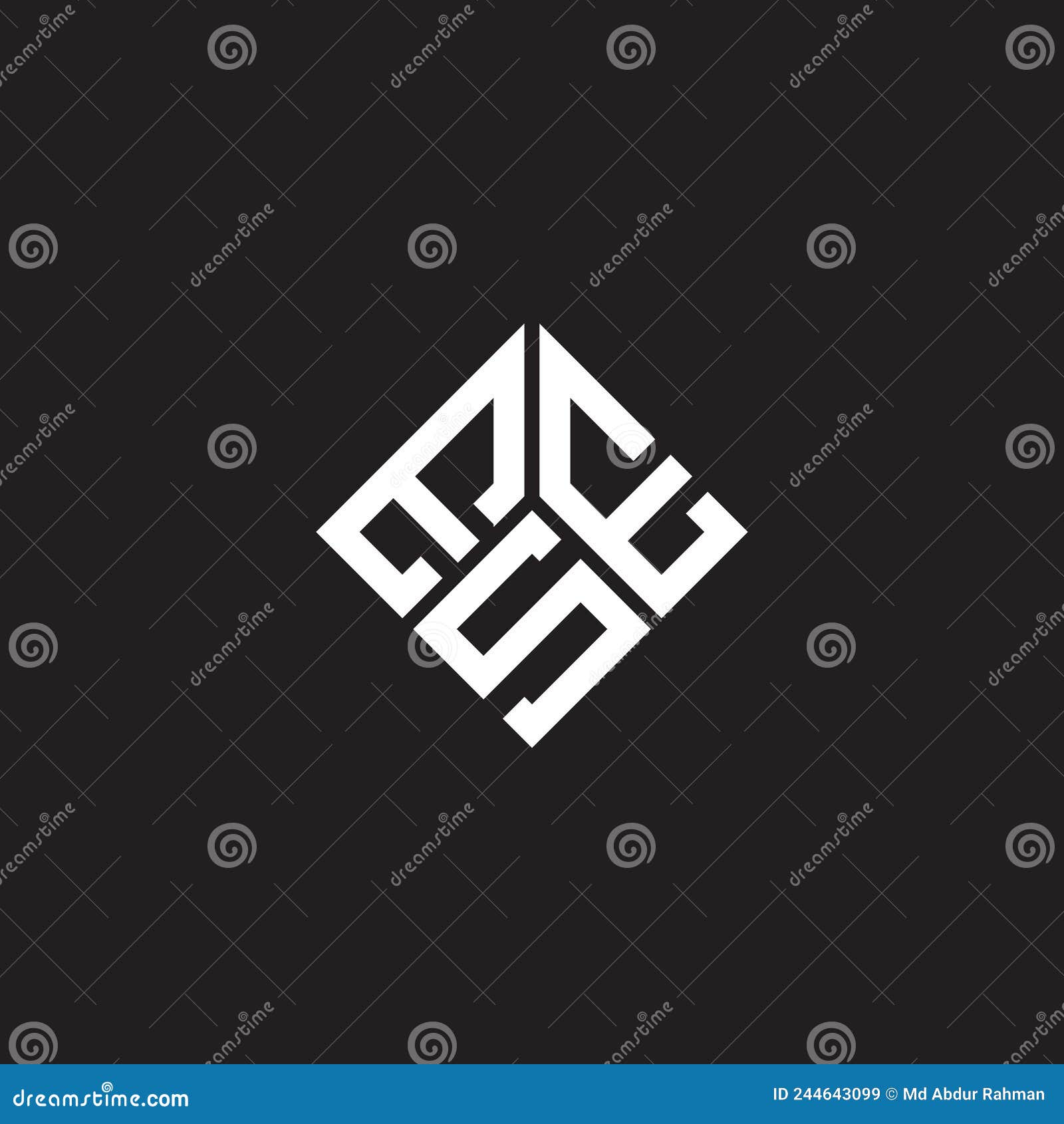 ese letter logo  on black background. ese creative initials letter logo concept. ese letter 