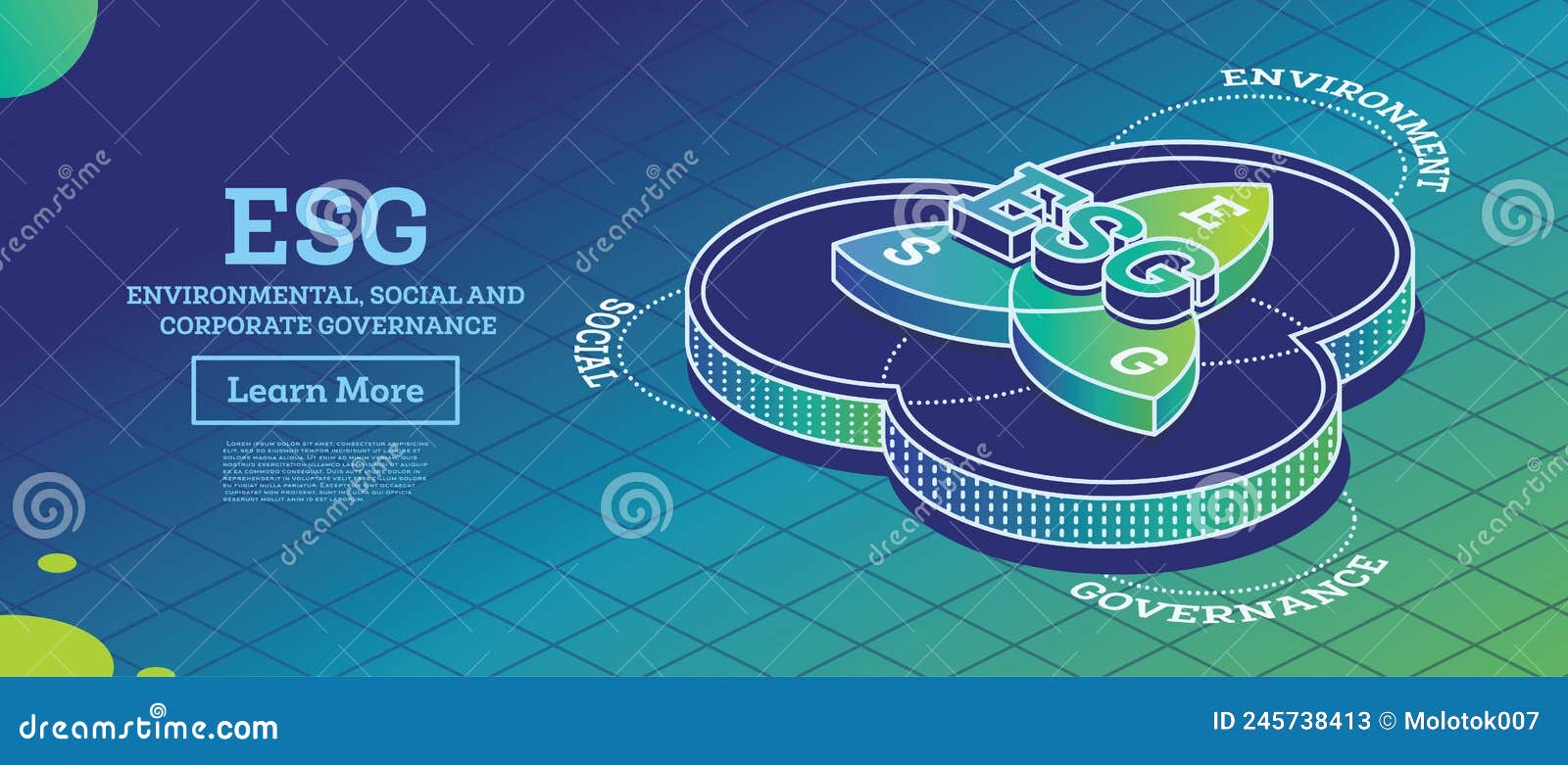 ESG Concept of Environmental, Social and Governance. Infographic