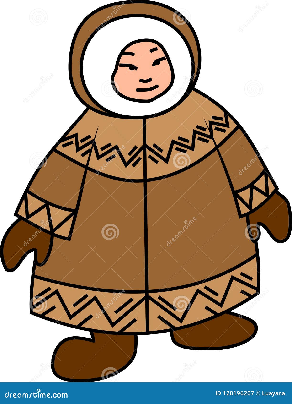 Eskimo in national clothes stock vector. Illustration of eskimo - 120196207
