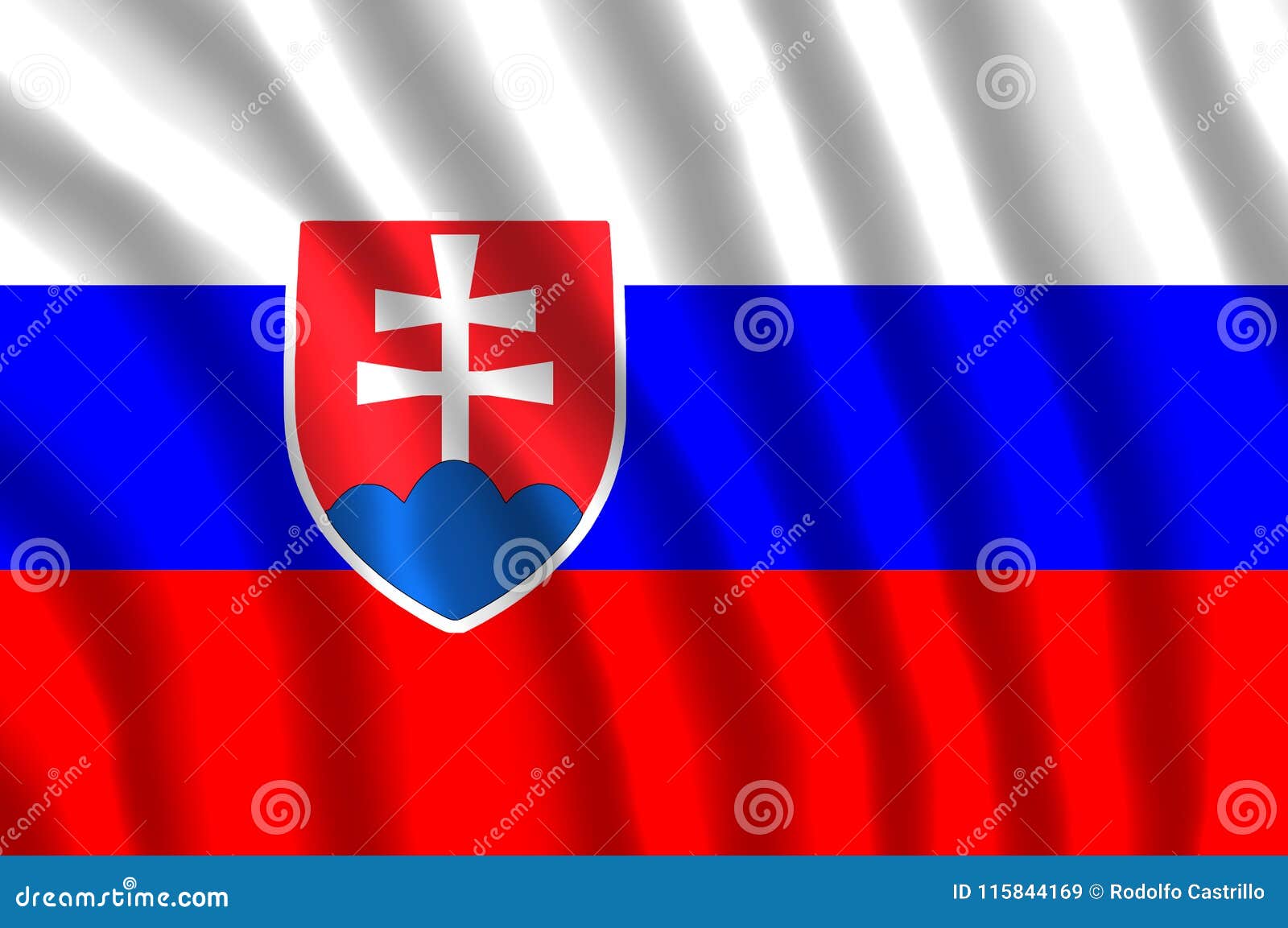 eslovaquia flag fluttering.