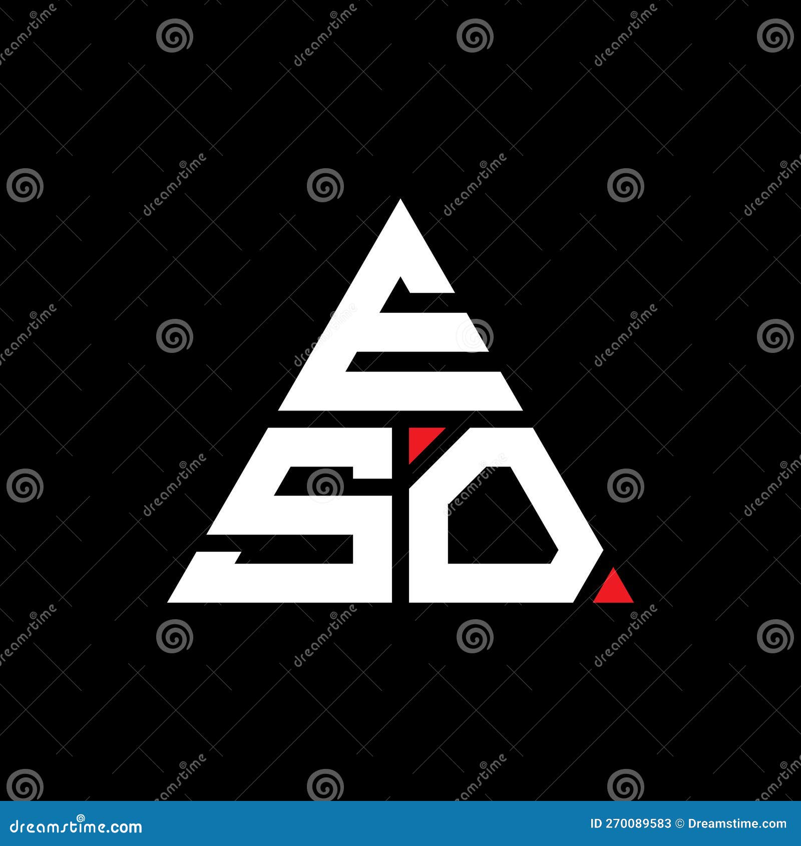 eso triangle letter logo  with triangle . eso triangle logo  monogram. eso triangle  logo template with red