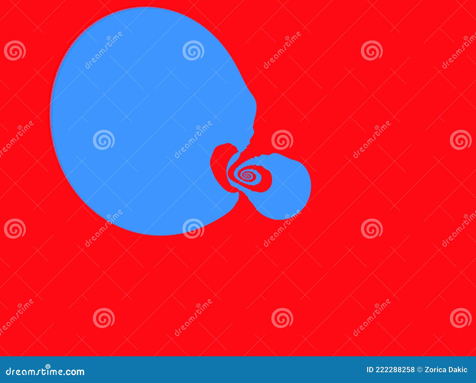 Espaço Vermelho E Azul Separados E Juntos Ilustração Stock