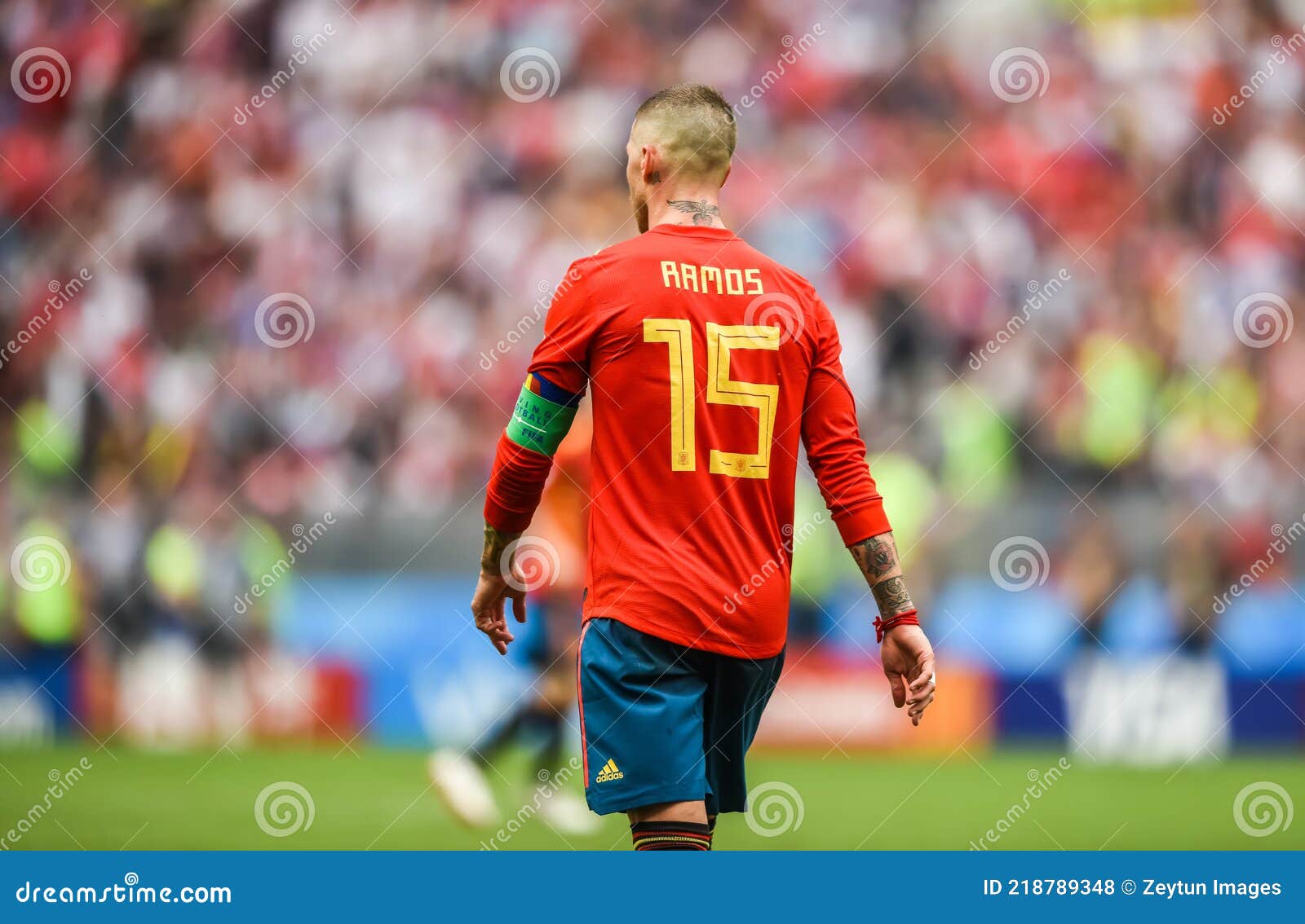 España Nacional De Fútbol Centreback Sergio Ramos Foto de archivo editorial de naciones, campeonato: 218789348