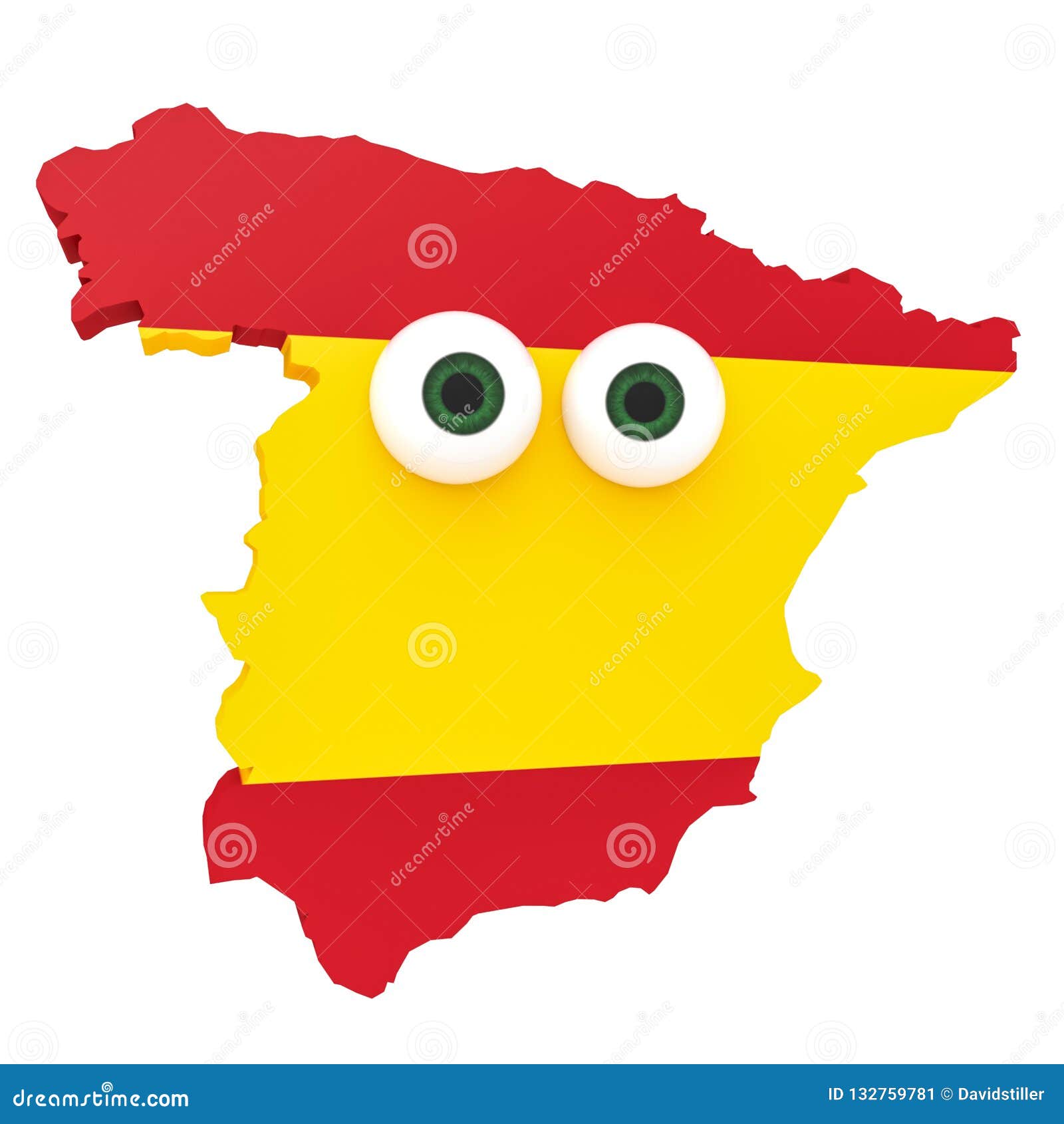 Espanha Espanhola Com Olhos Grandes Do Mapa Da Bandeira Dos Desenhos