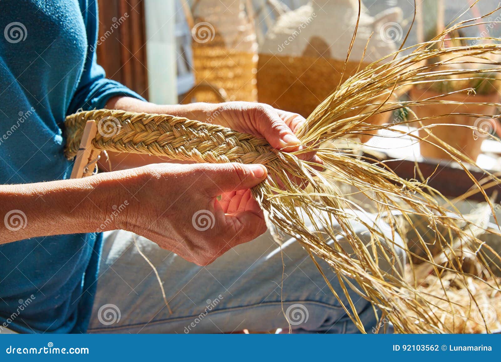 Esparto Halfah Grass Crafts Craftsman Hands Stock Photo Image of