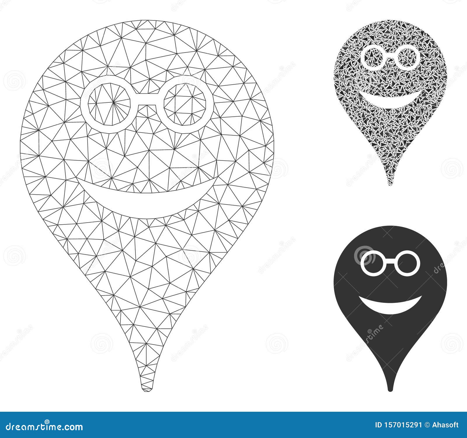 Especta Culos Mapa Sonriente Vector Mesh Carcasco Modelo E A Cono Mosaico Tria Ngulo Ilustracion Del Vector Ilustracion De Retirado Poligonal 157015291