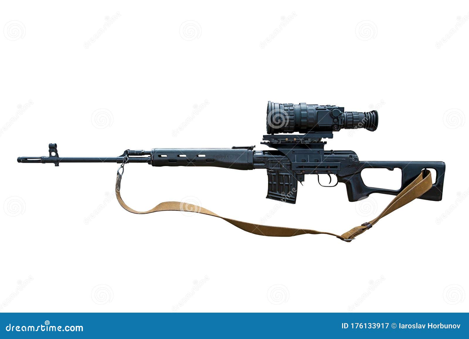 Foto de Espingarda De Sniper Svd Isolada e mais fotos de stock de